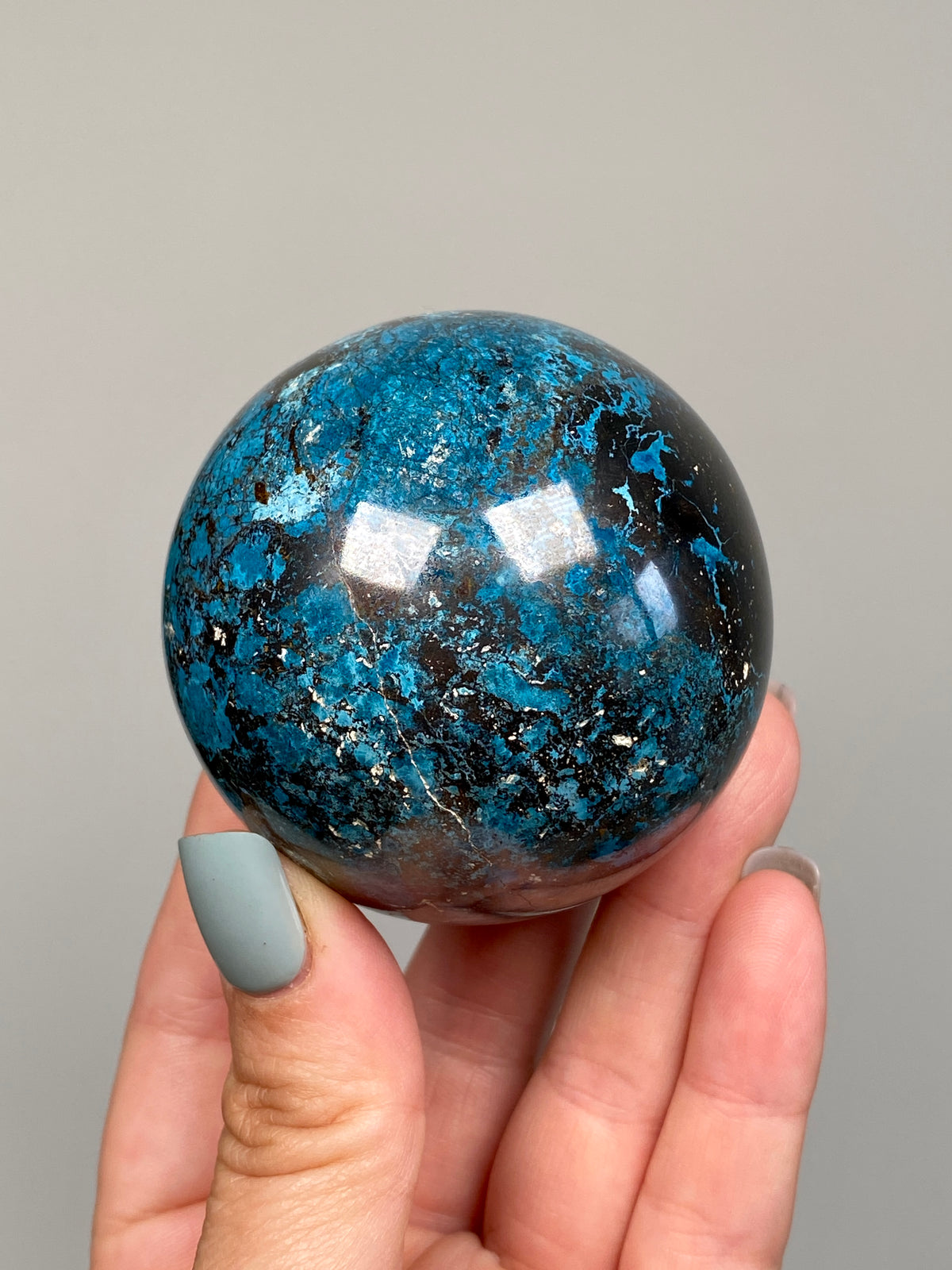 Azurite, Chrysocolla & Hematite Sphere (A)