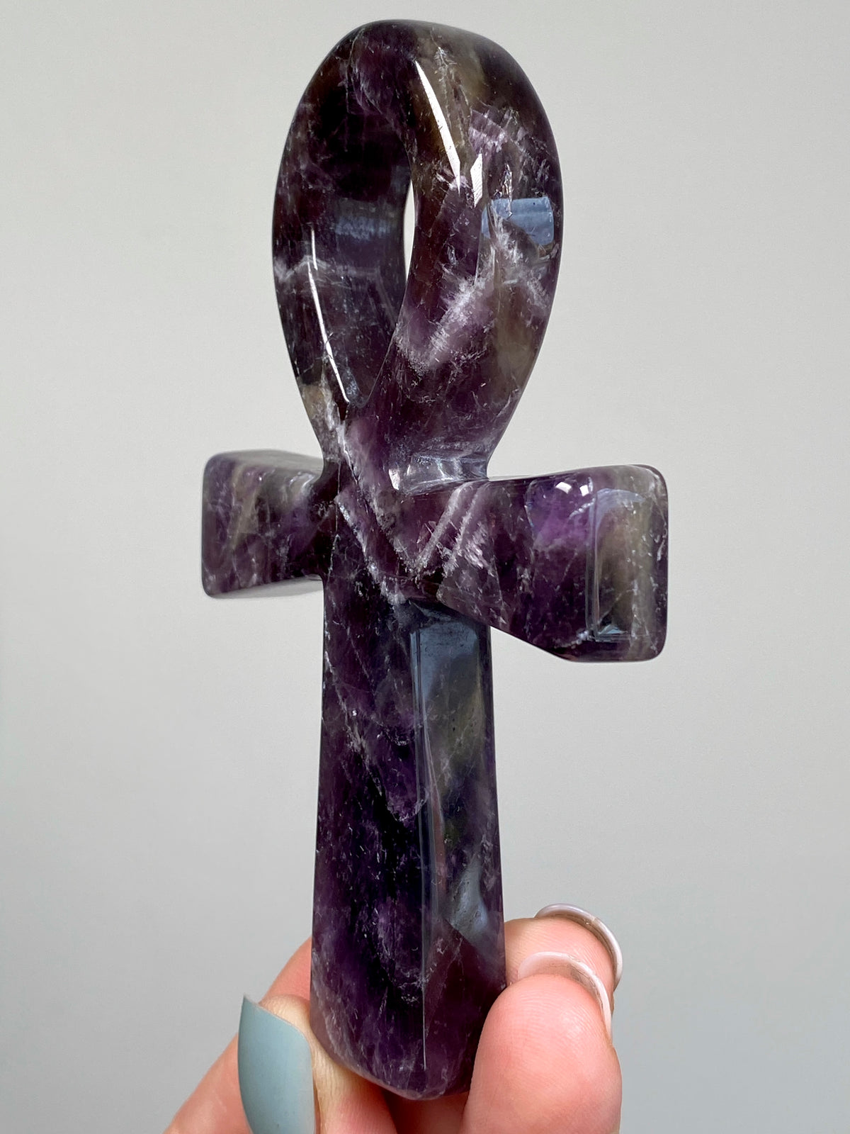 Dream Amethyst Ankh (A) | Chevron Amethyst