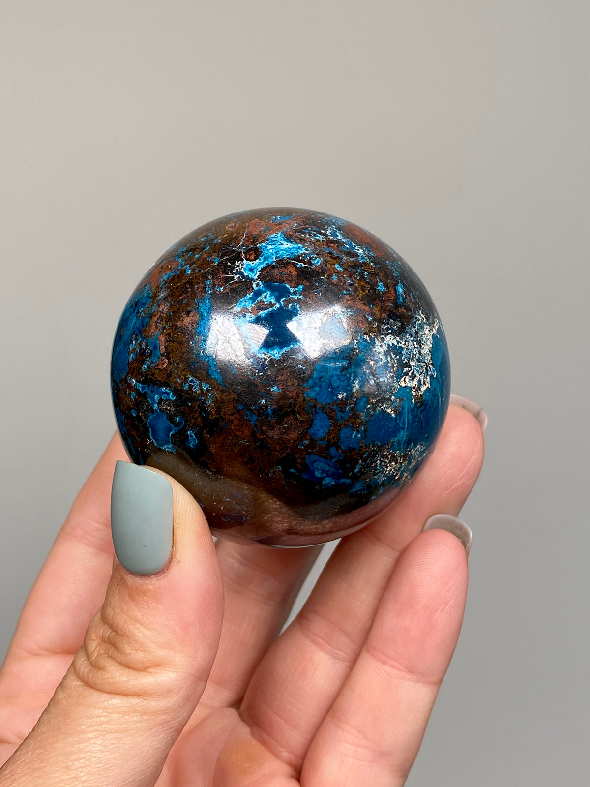 Azurite, Chrysocolla & Hematite Sphere (C)