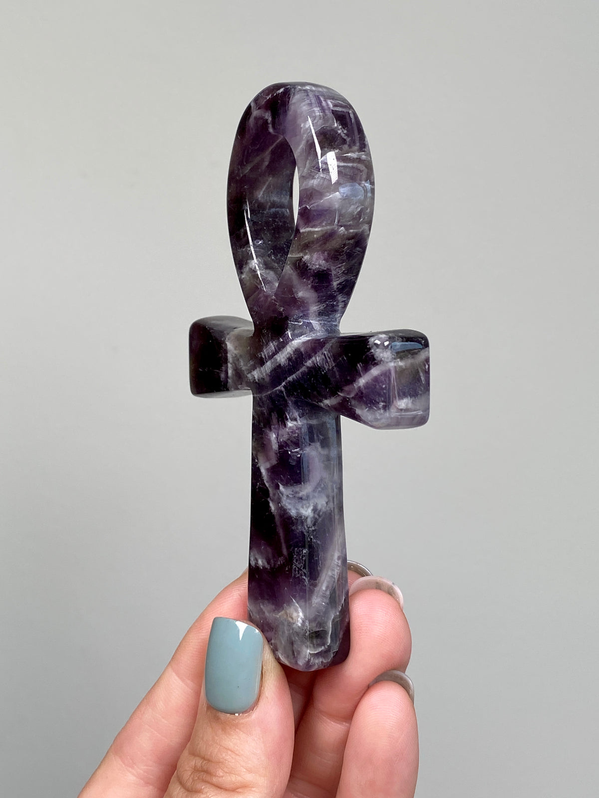 Dream Amethyst Ankh (B) | Chevron Amethyst