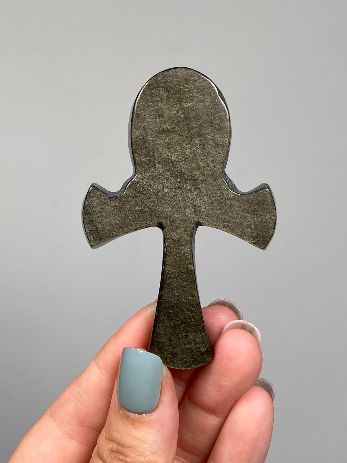 Gold Sheen Obsidian Ankh
