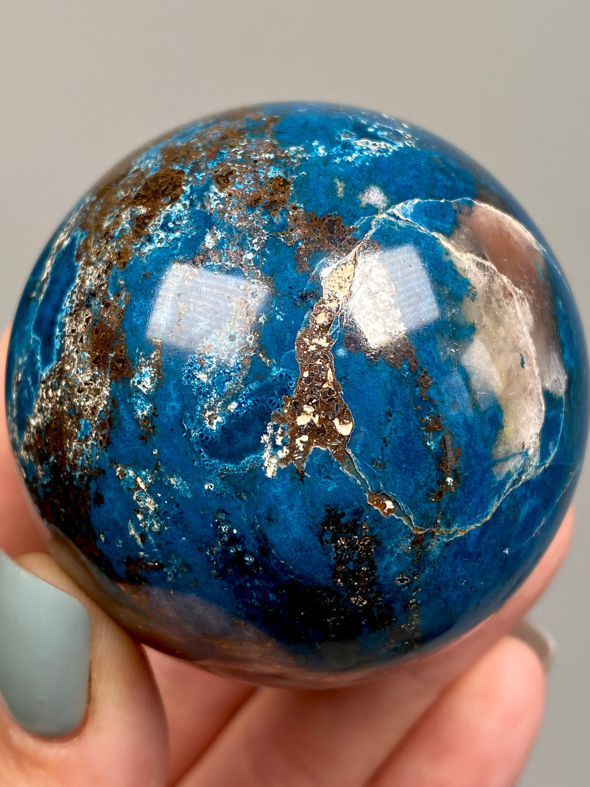 Azurite, Chrysocolla & Hematite Sphere (C)
