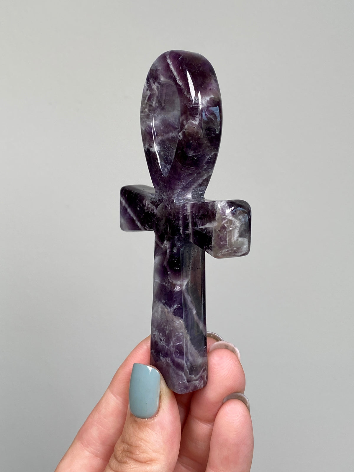 Dream Amethyst Ankh (B) | Chevron Amethyst