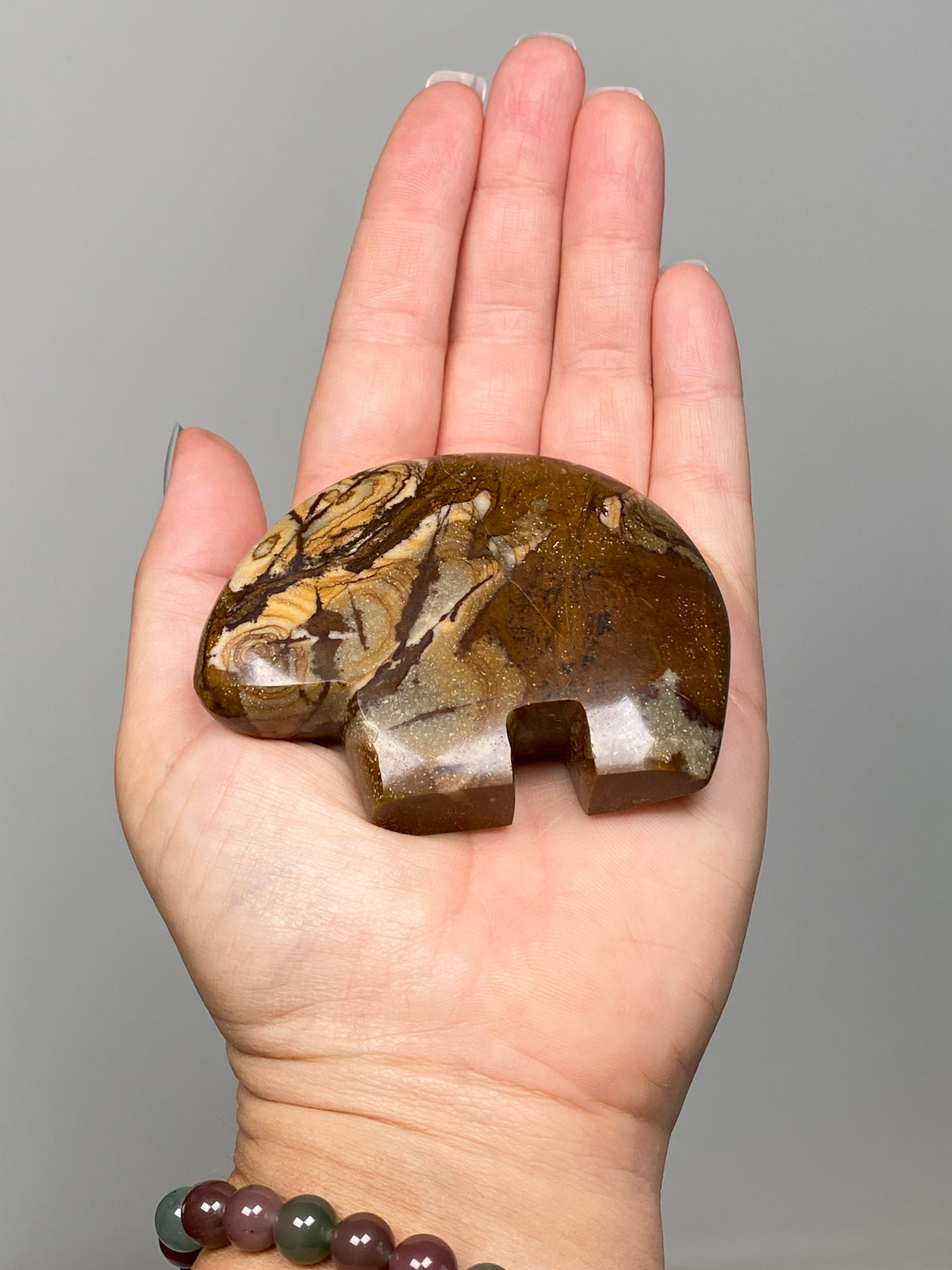 Outback Jasper Bear (E) | Hand Carved Banded Chert Bear