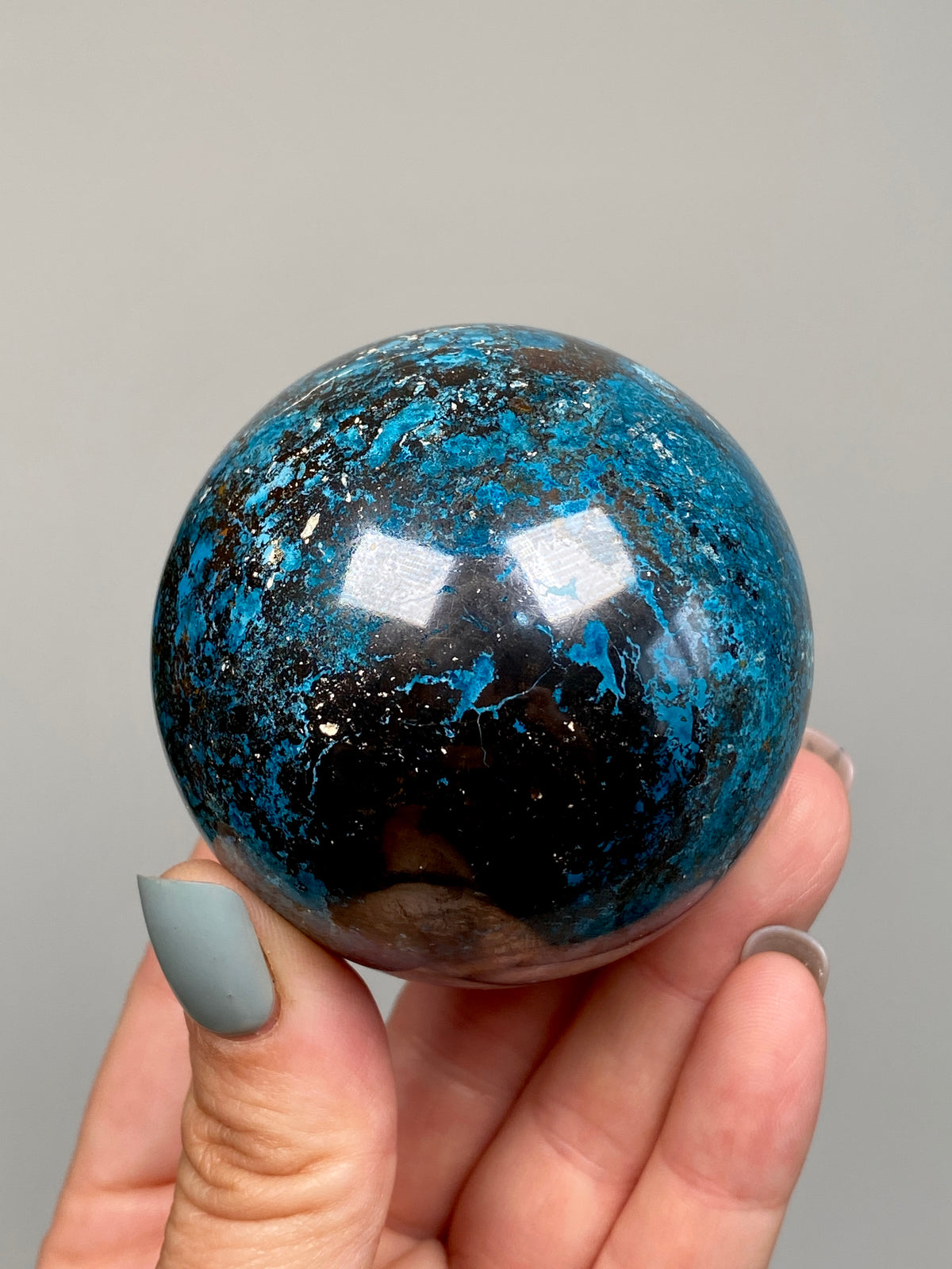 Azurite, Chrysocolla & Hematite Sphere (A)