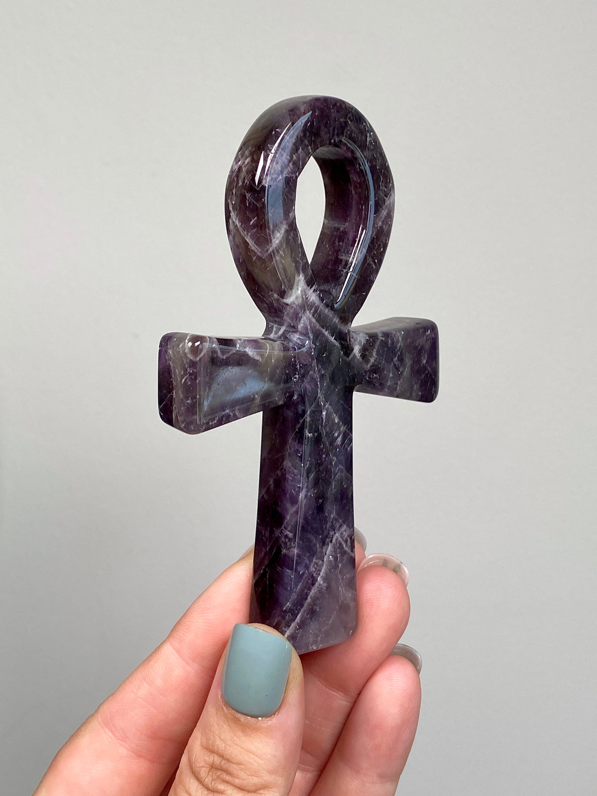 Dream Amethyst Ankh (A) | Chevron Amethyst