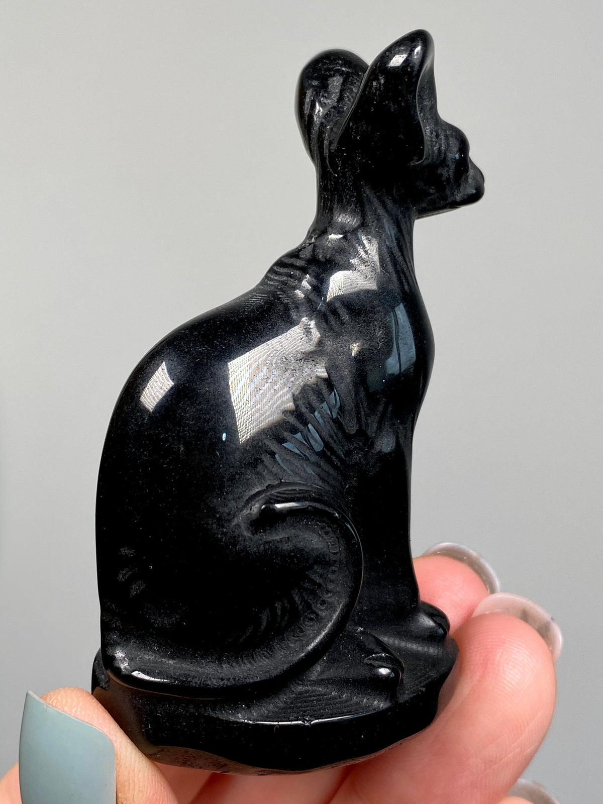 Egyptian Bastet Cat (C) | Black Obsidian