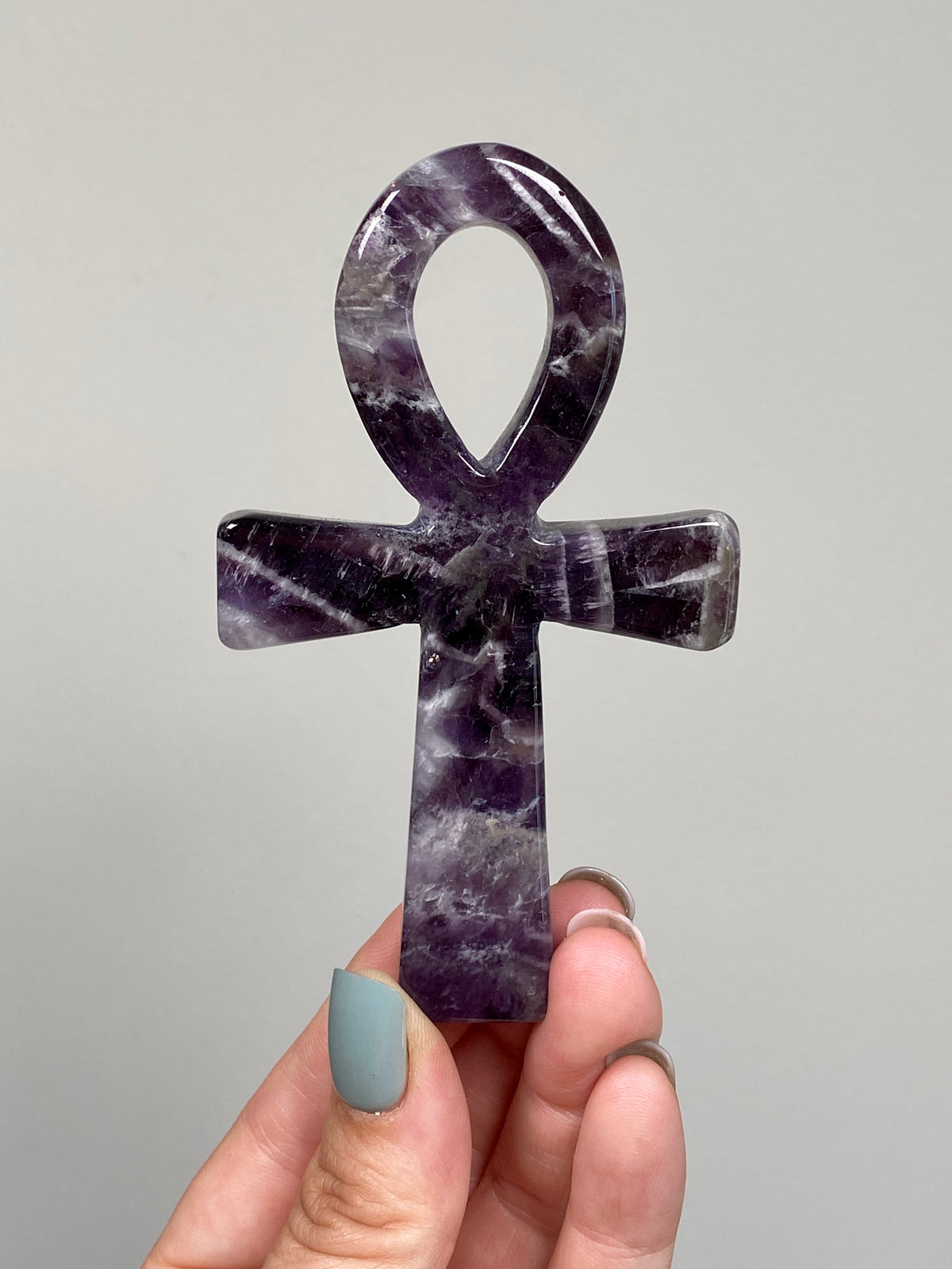 Dream Amethyst Ankh (B) | Chevron Amethyst