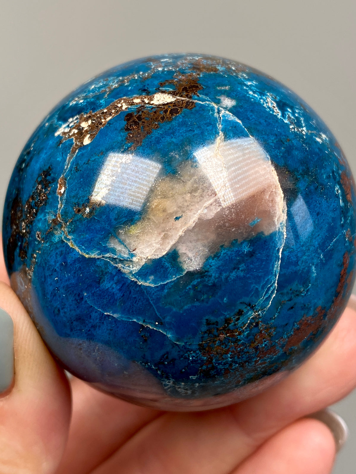 Azurite, Chrysocolla & Hematite Sphere (C)