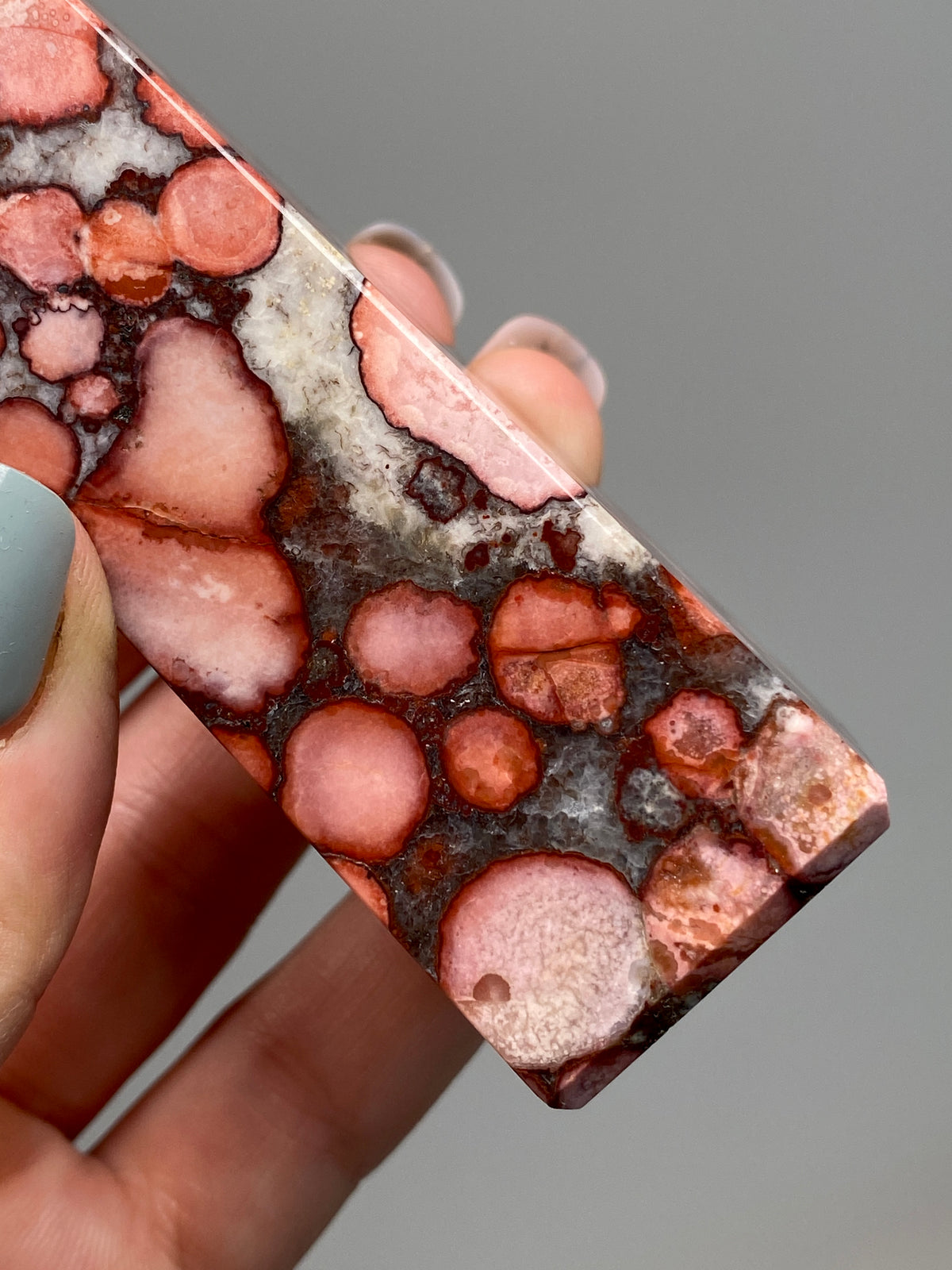 Red King Cobra Jasper Tower (E) | Red, Yellow & Pink Cobra Jasper Obelisk with Quartz
