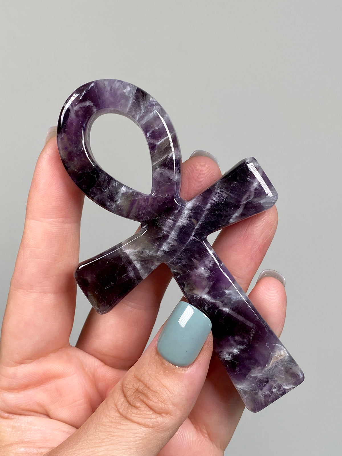 Dream Amethyst Ankh (B) | Chevron Amethyst