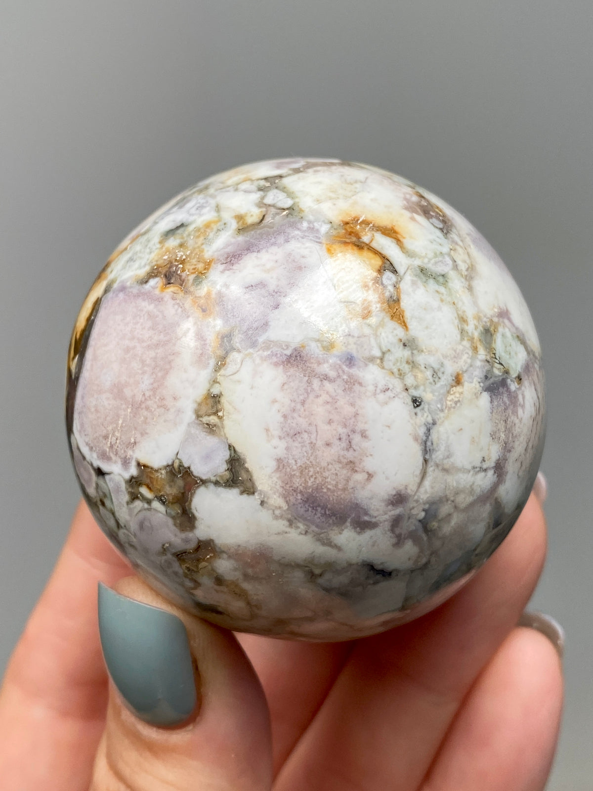 King Cobra Jasper Sphere (A) | Pastel Cream, Yellow & Lilac Cobra Jasper Ball
