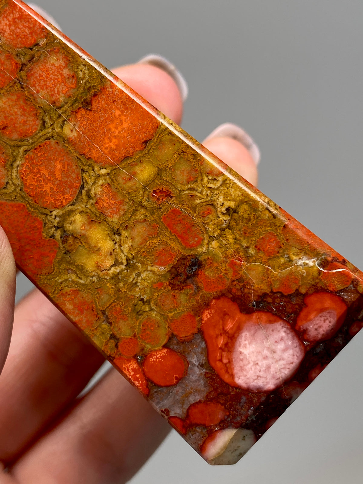 Red King Cobra Jasper Tower (B) | Red, Yellow & Pink Cobra Jasper Obelisk with Quartz