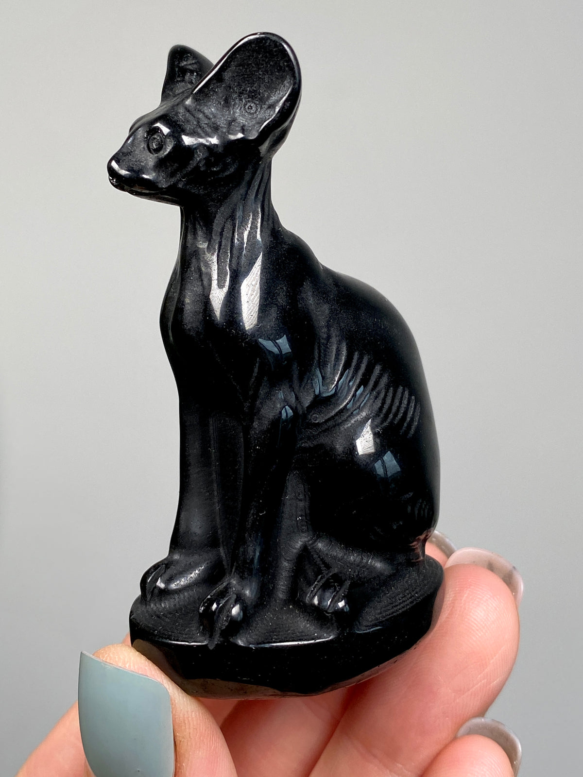 Egyptian Bastet Cat (C) | Black Obsidian