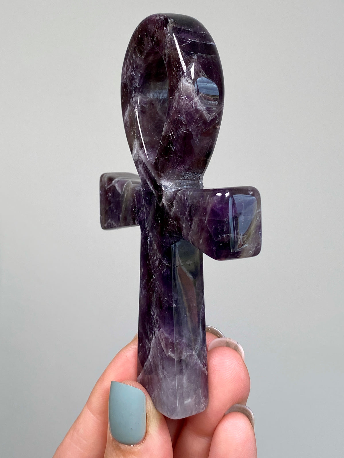 Dream Amethyst Ankh (A) | Chevron Amethyst
