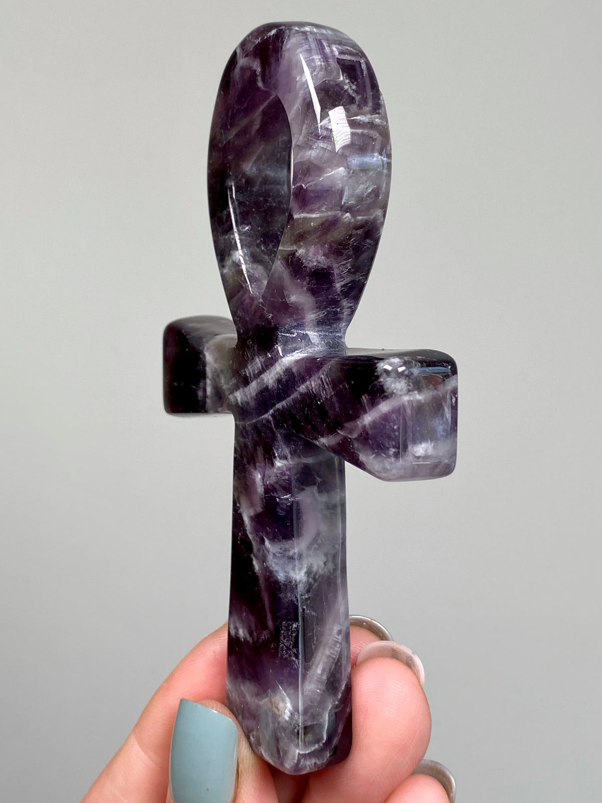 Dream Amethyst Ankh (B) | Chevron Amethyst