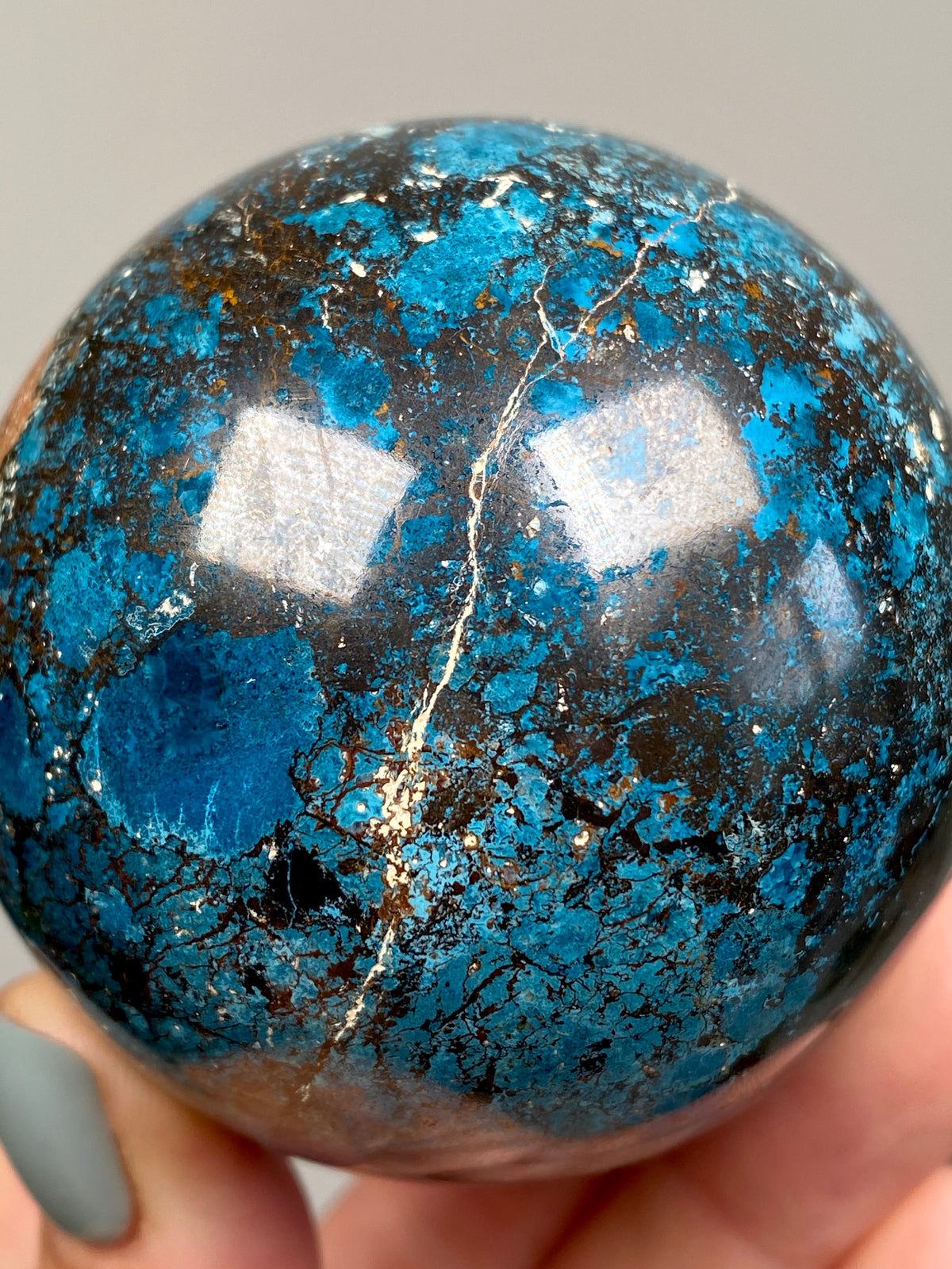Azurite, Chrysocolla & Hematite Sphere (A)