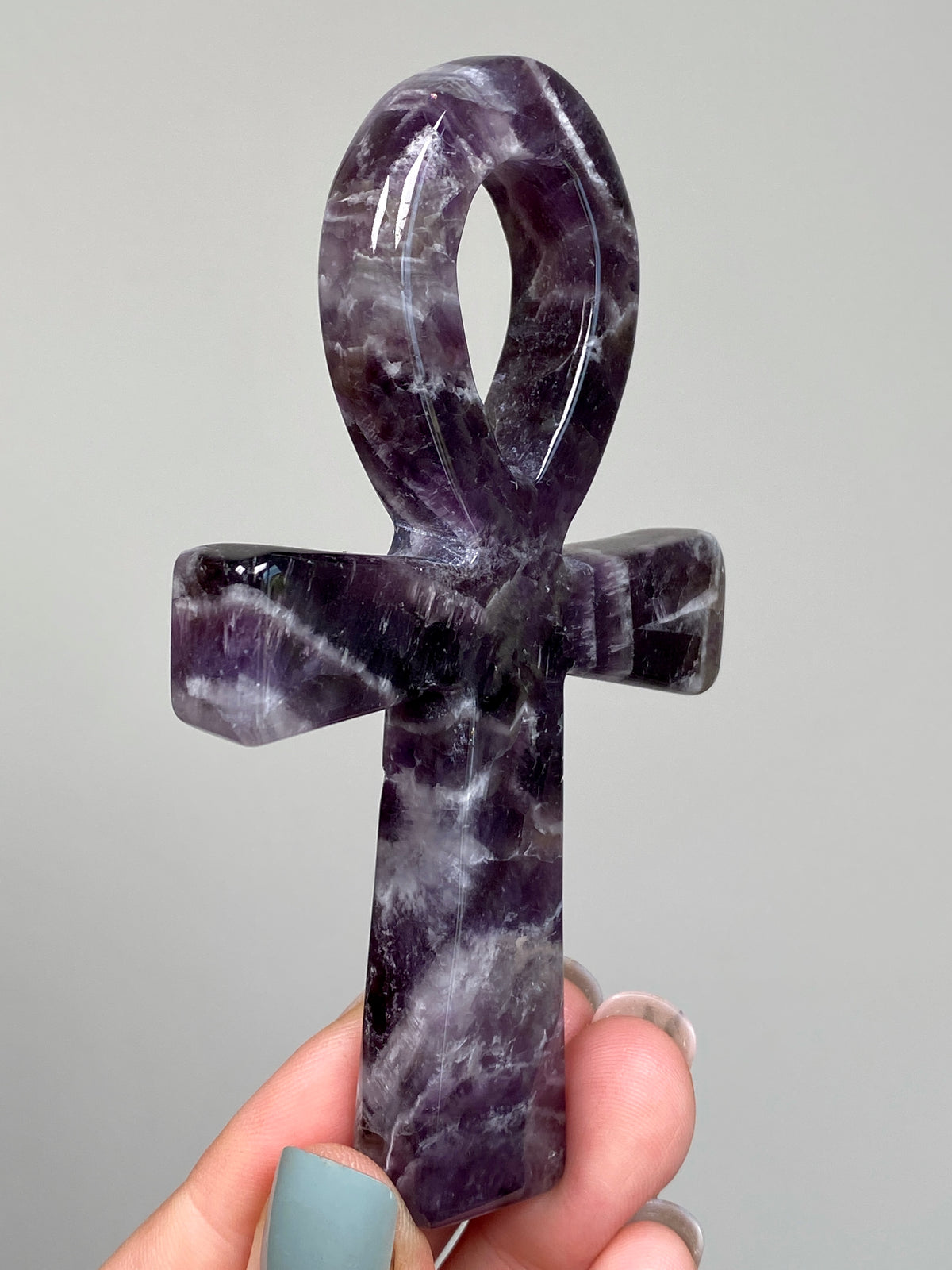 Dream Amethyst Ankh (B) | Chevron Amethyst