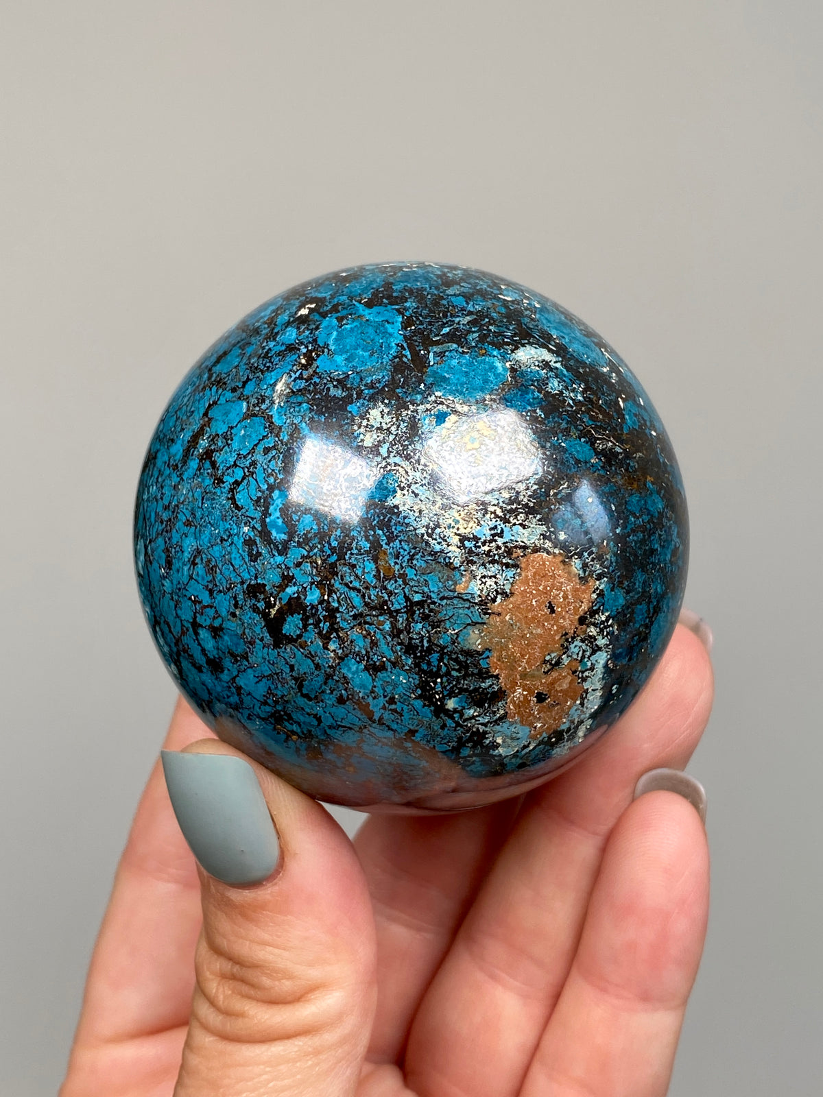 Azurite, Chrysocolla & Hematite Sphere (A)