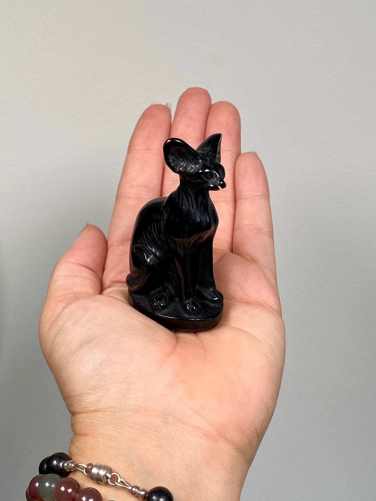 Egyptian Bastet Cat (C) | Black Obsidian