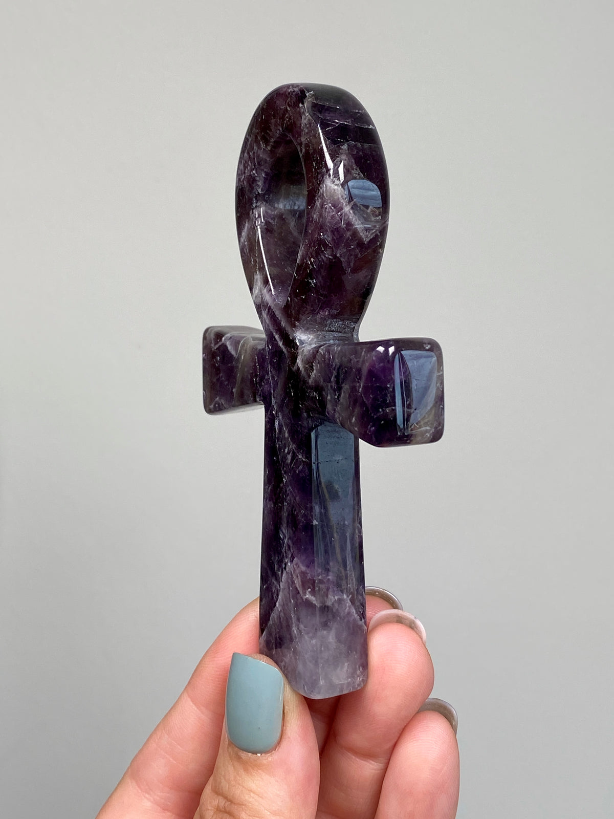 Dream Amethyst Ankh (A) | Chevron Amethyst