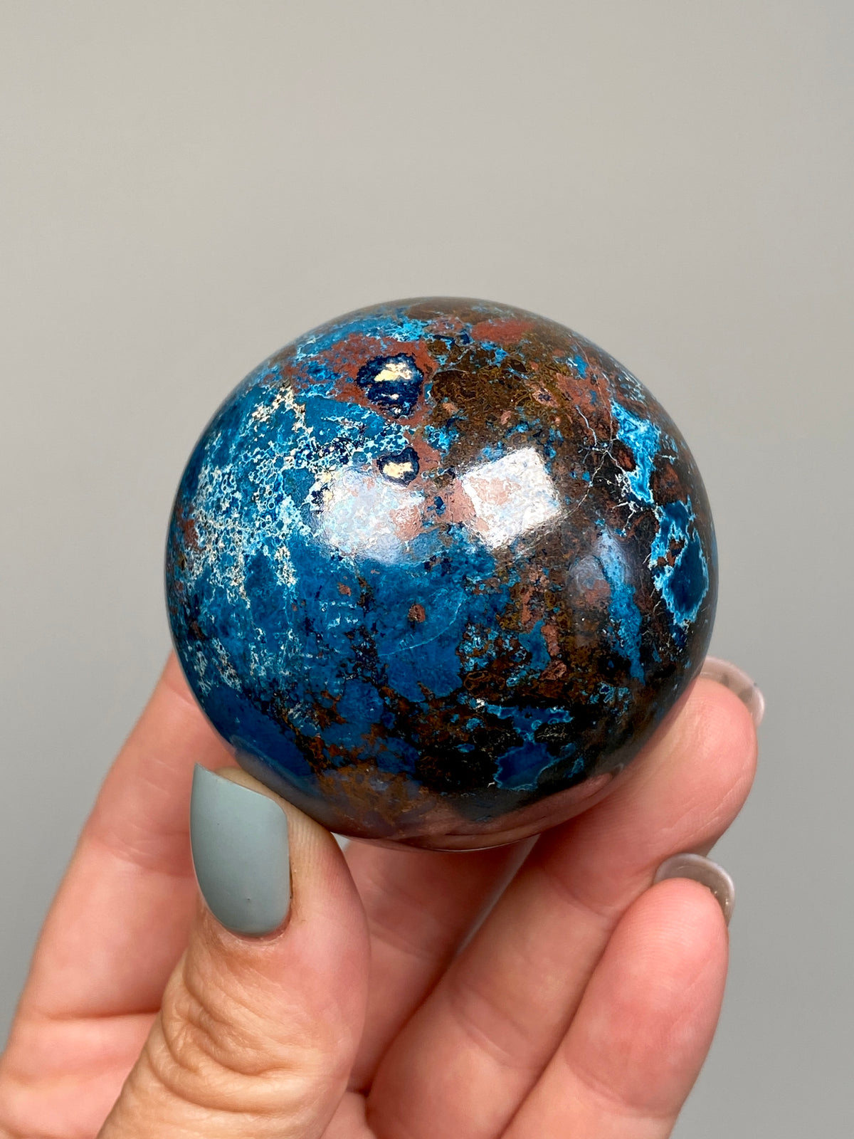 Azurite, Chrysocolla & Hematite Sphere (C)