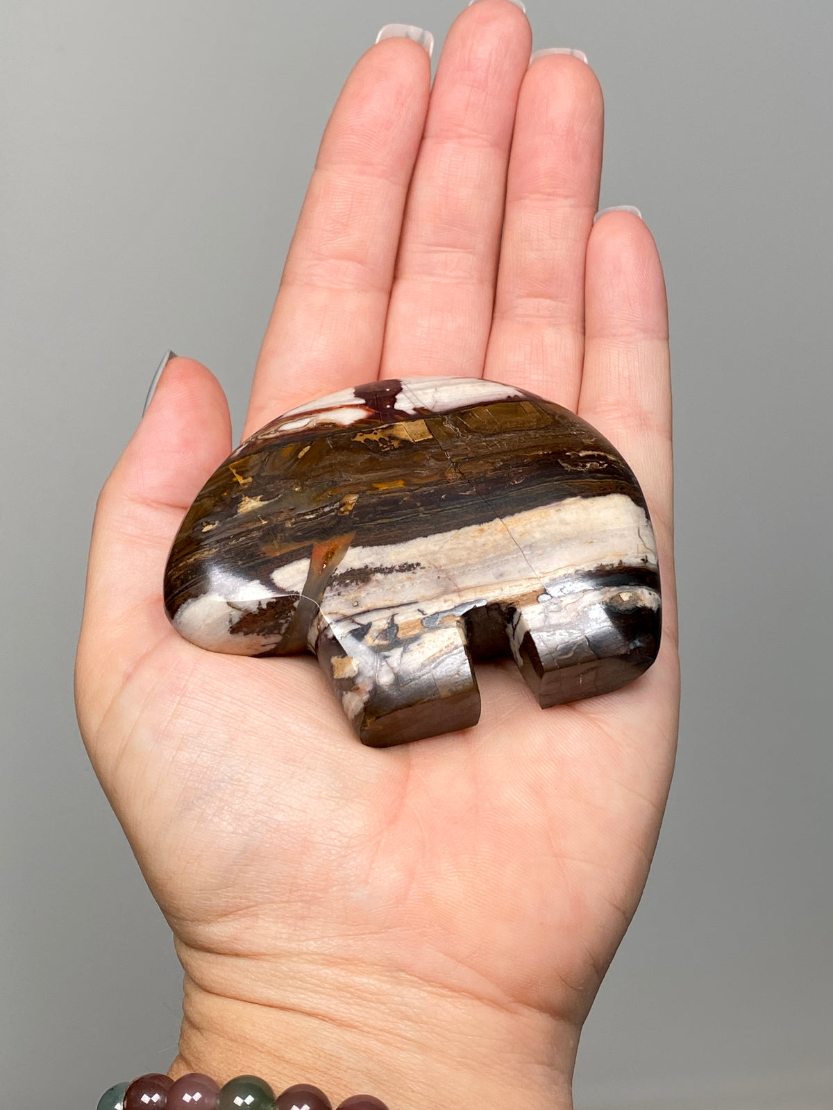 RESERVED                                        Outback Jasper Bear (C) | Hand Carved Banded Chert Bear