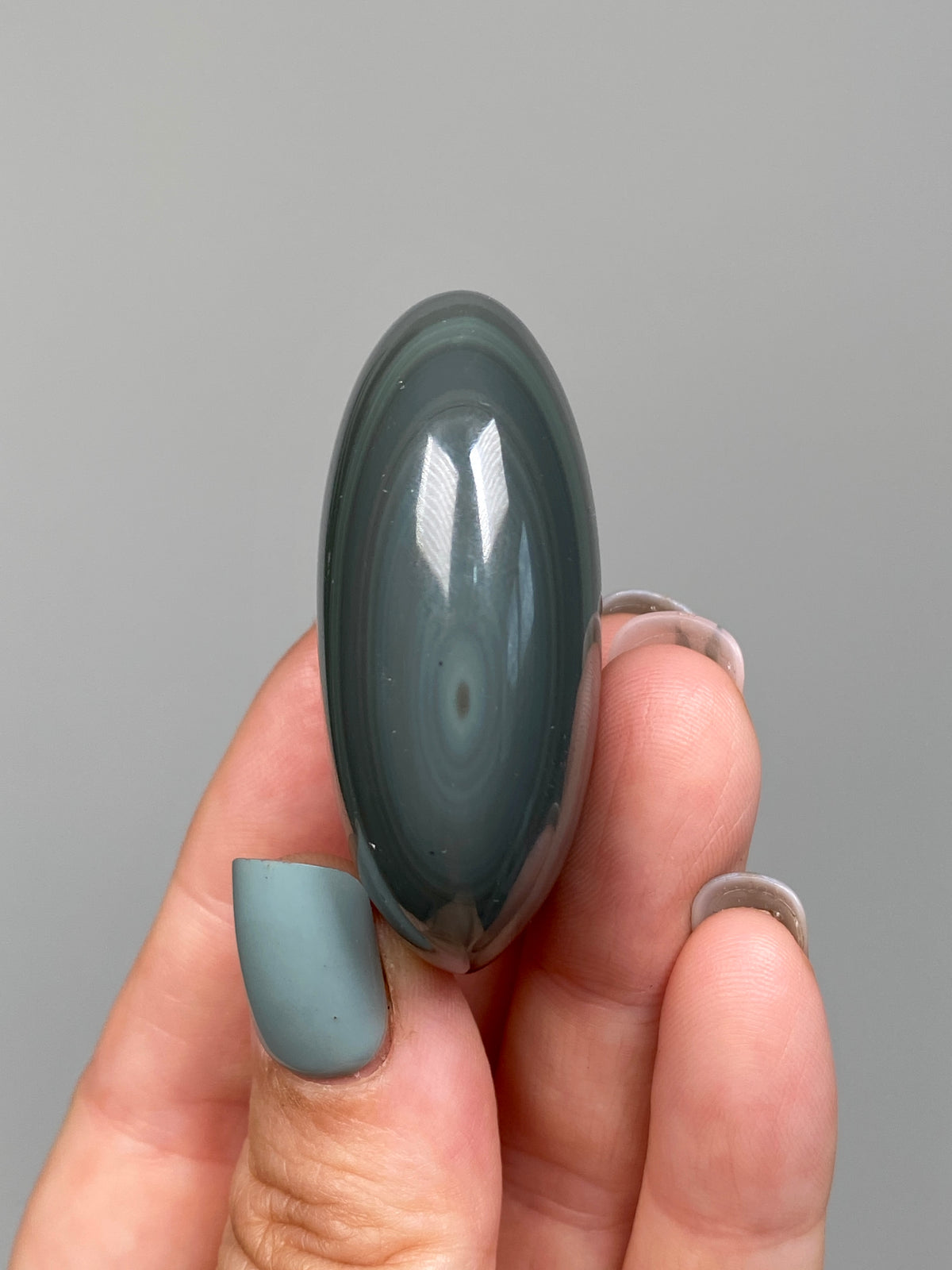 Platinum Obsidian Palm Stone (E)