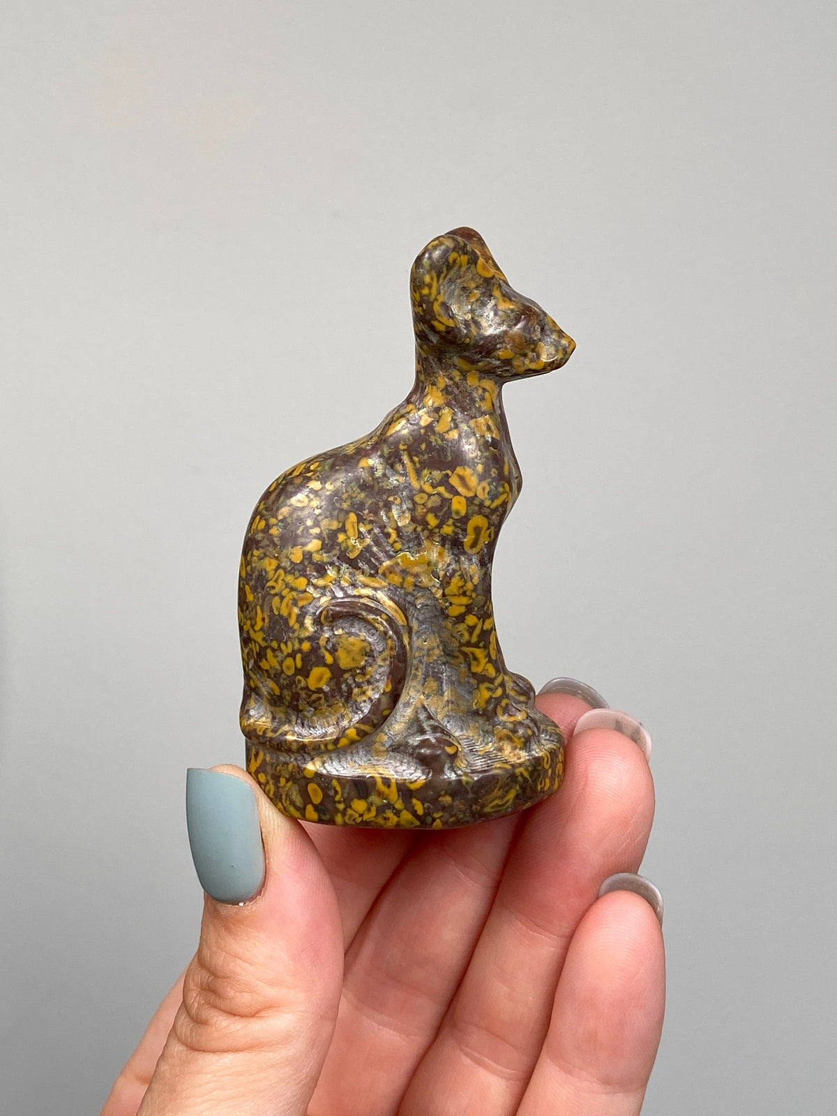 Egyptian Bastet Cat (E) | Ajooba Jasper | Fruit Jasper