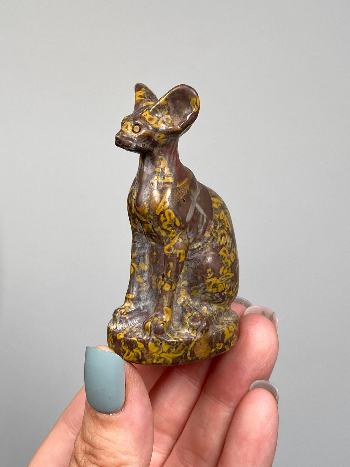 Egyptian Bastet Cat (E) | Ajooba Jasper | Fruit Jasper