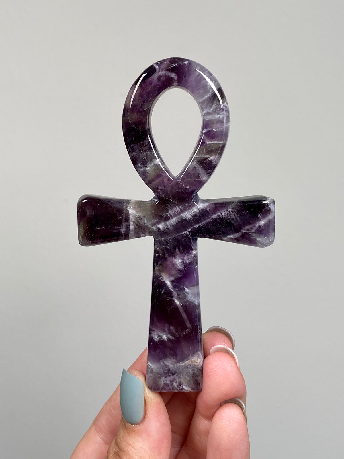 Dream Amethyst Ankh (B) | Chevron Amethyst