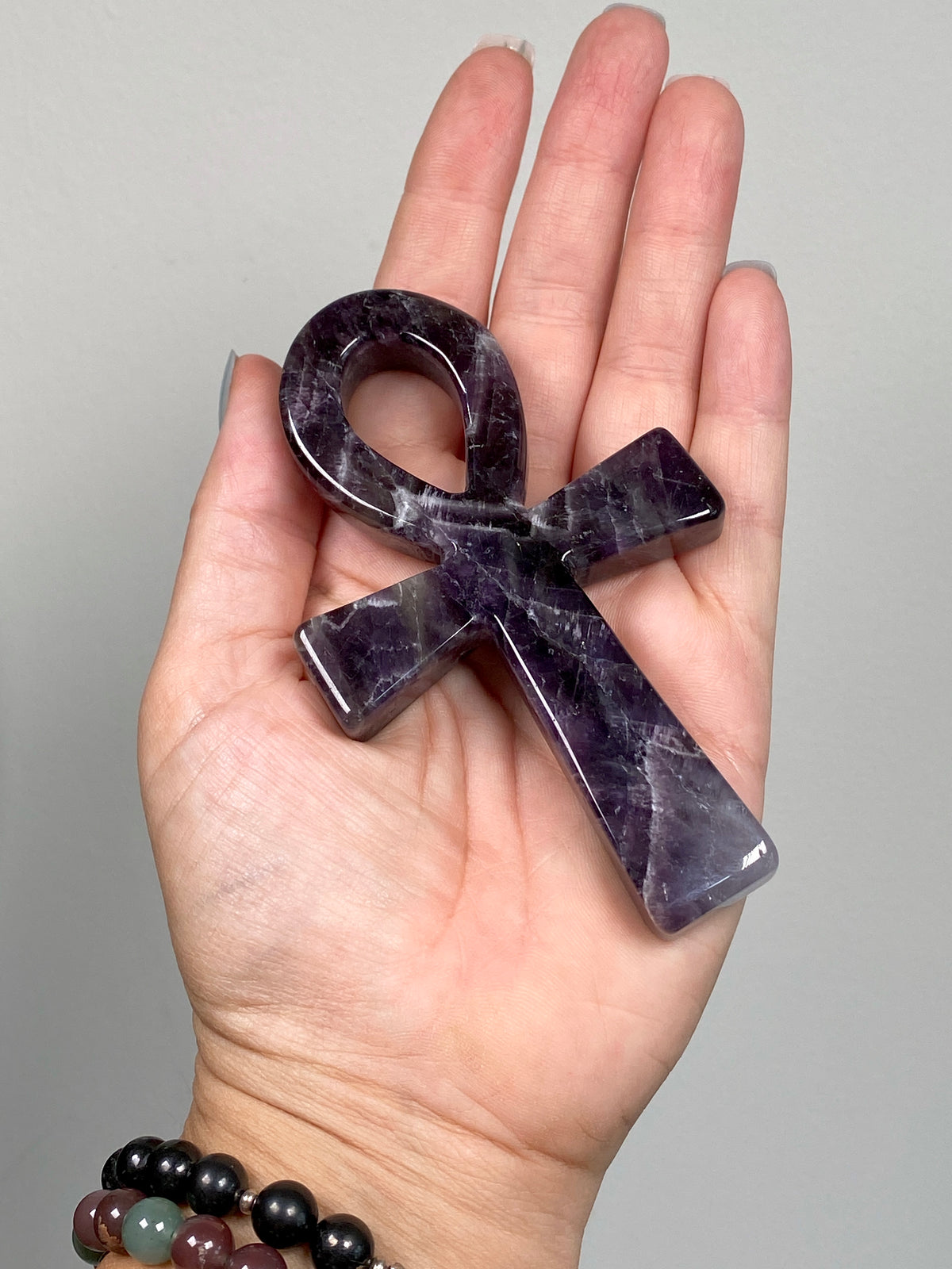 Dream Amethyst Ankh (A) | Chevron Amethyst