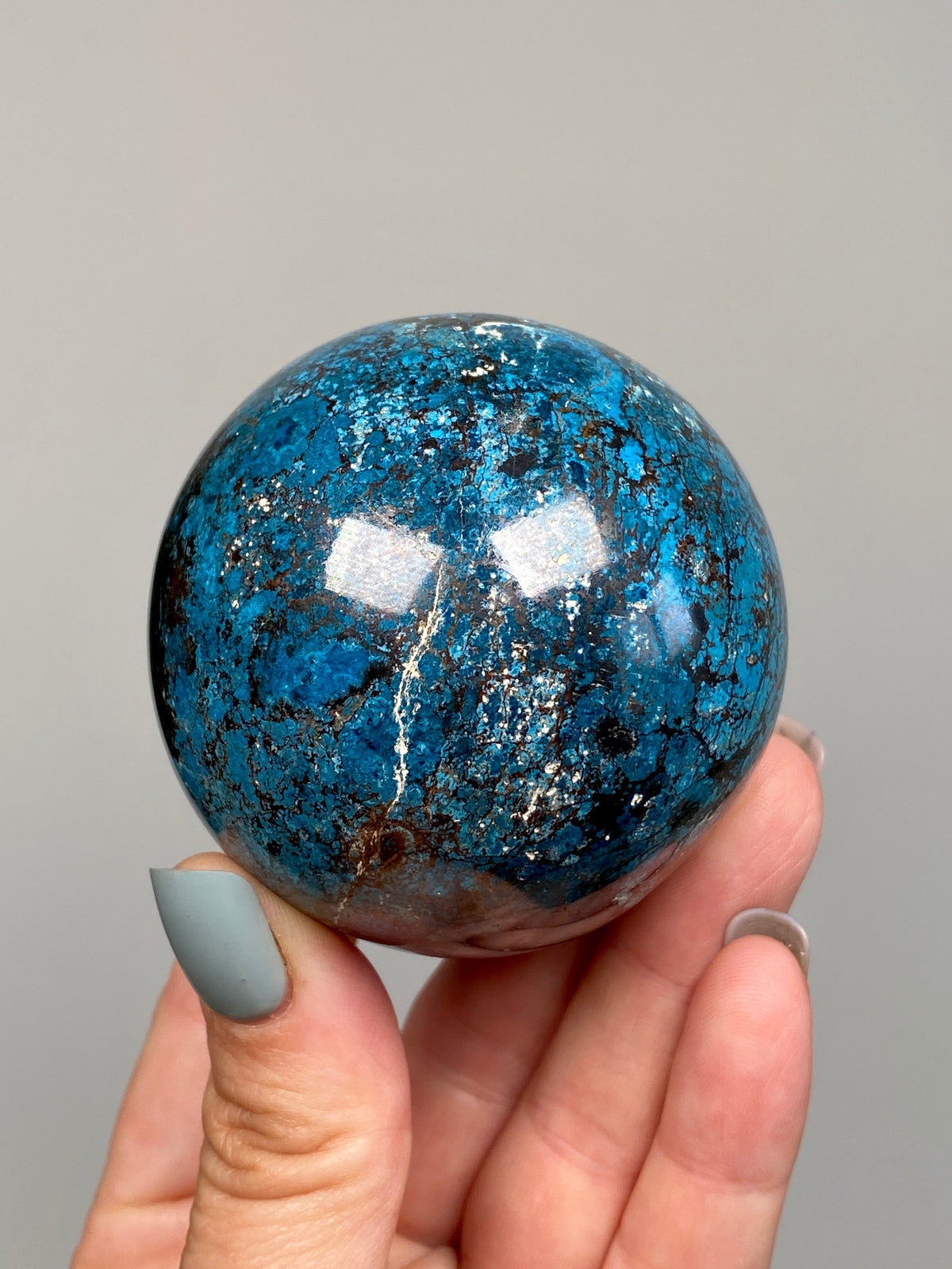 Azurite, Chrysocolla & Hematite Sphere (A)