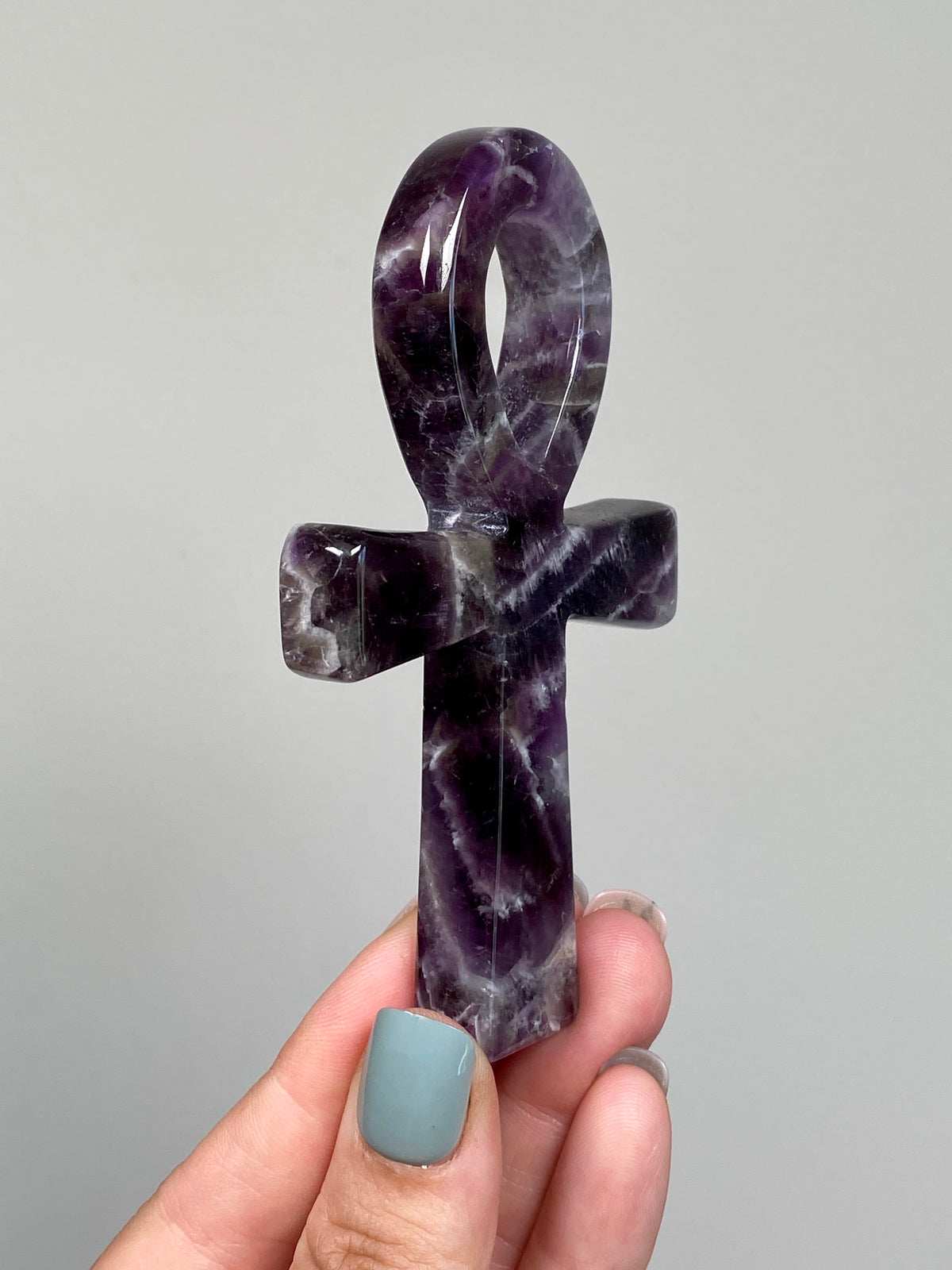 Dream Amethyst Ankh (B) | Chevron Amethyst