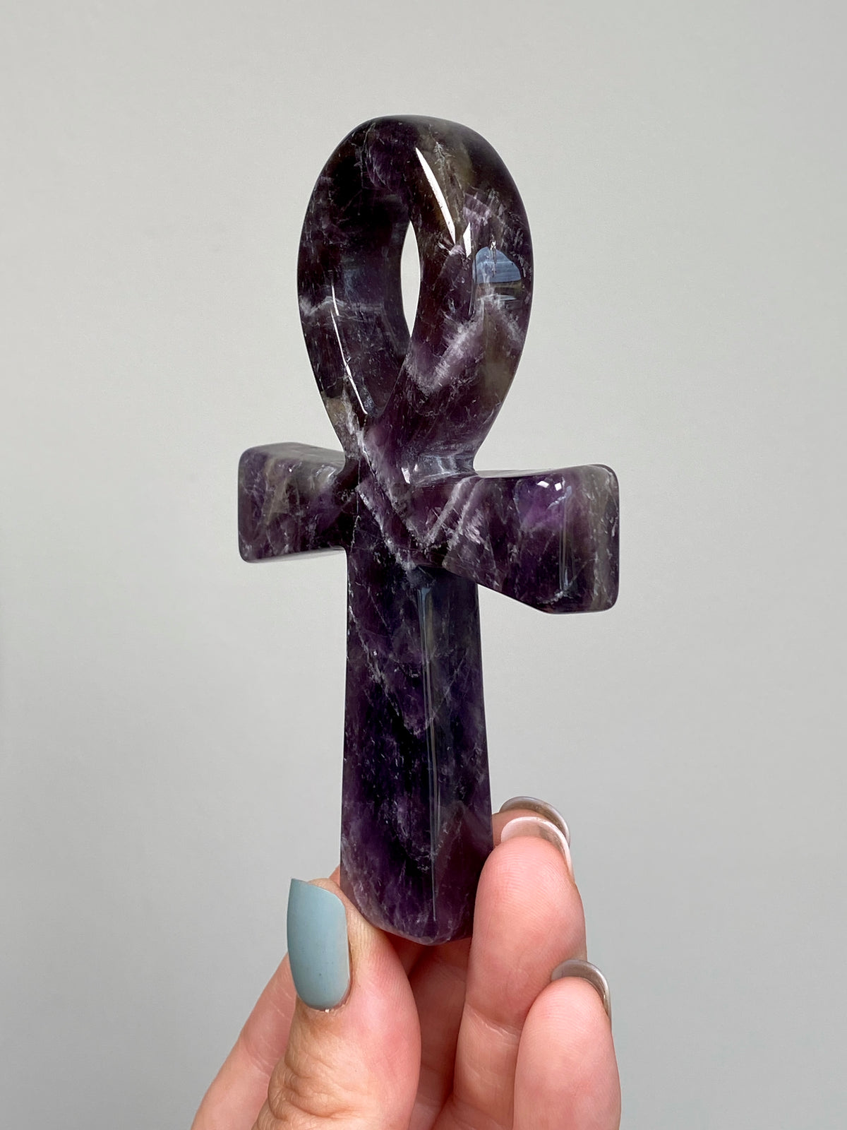 Dream Amethyst Ankh (A) | Chevron Amethyst