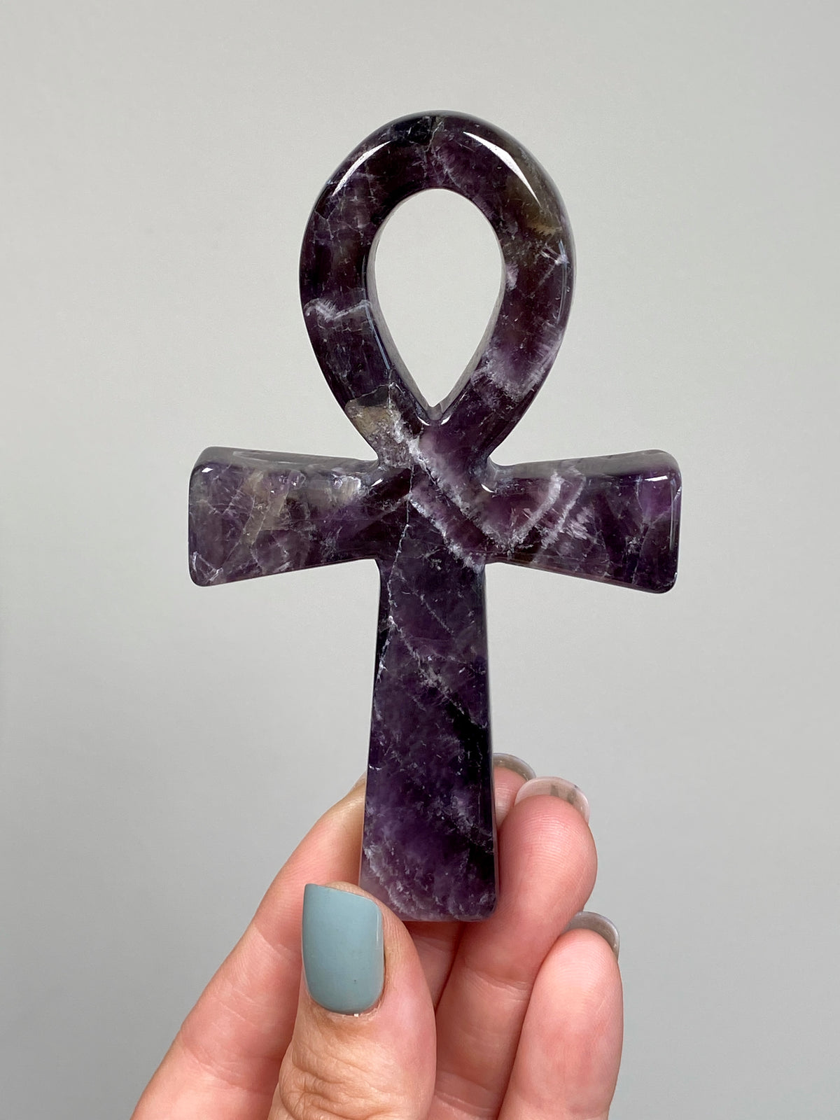 Dream Amethyst Ankh (A) | Chevron Amethyst