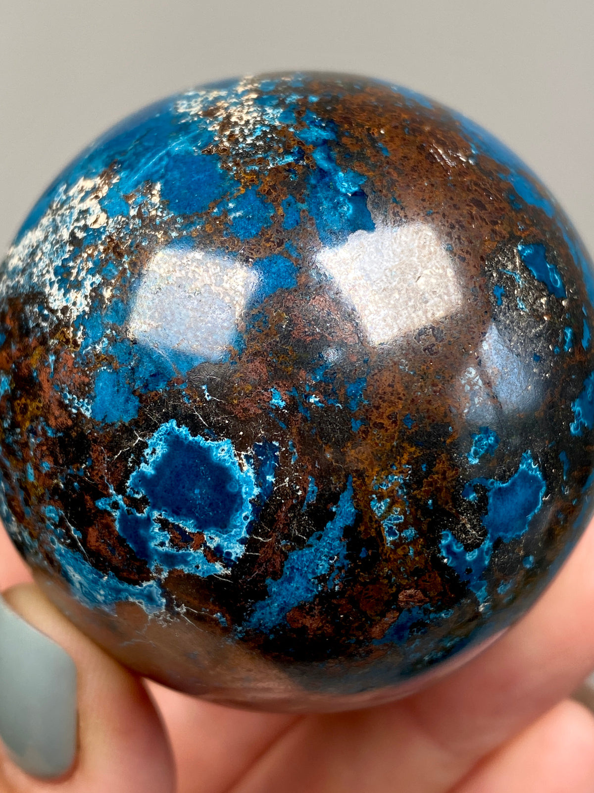 Azurite, Chrysocolla & Hematite Sphere (C)