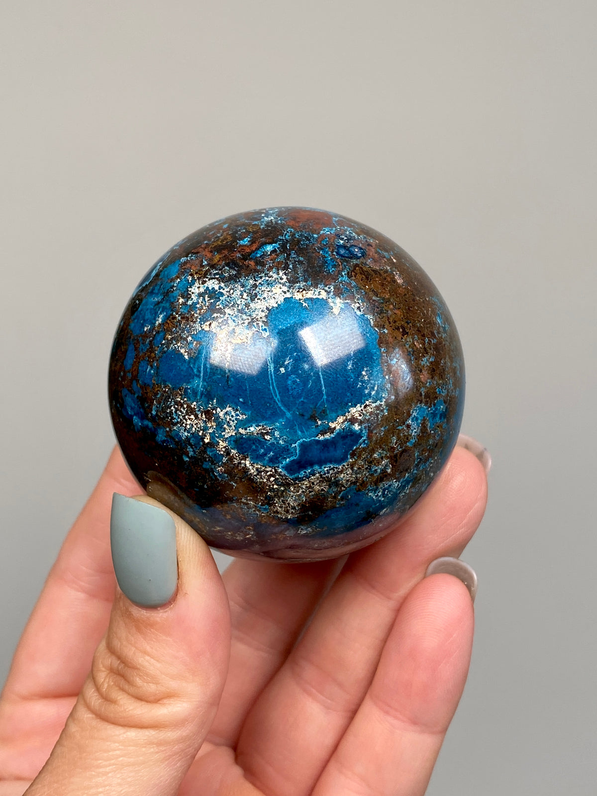 Azurite, Chrysocolla & Hematite Sphere (C)