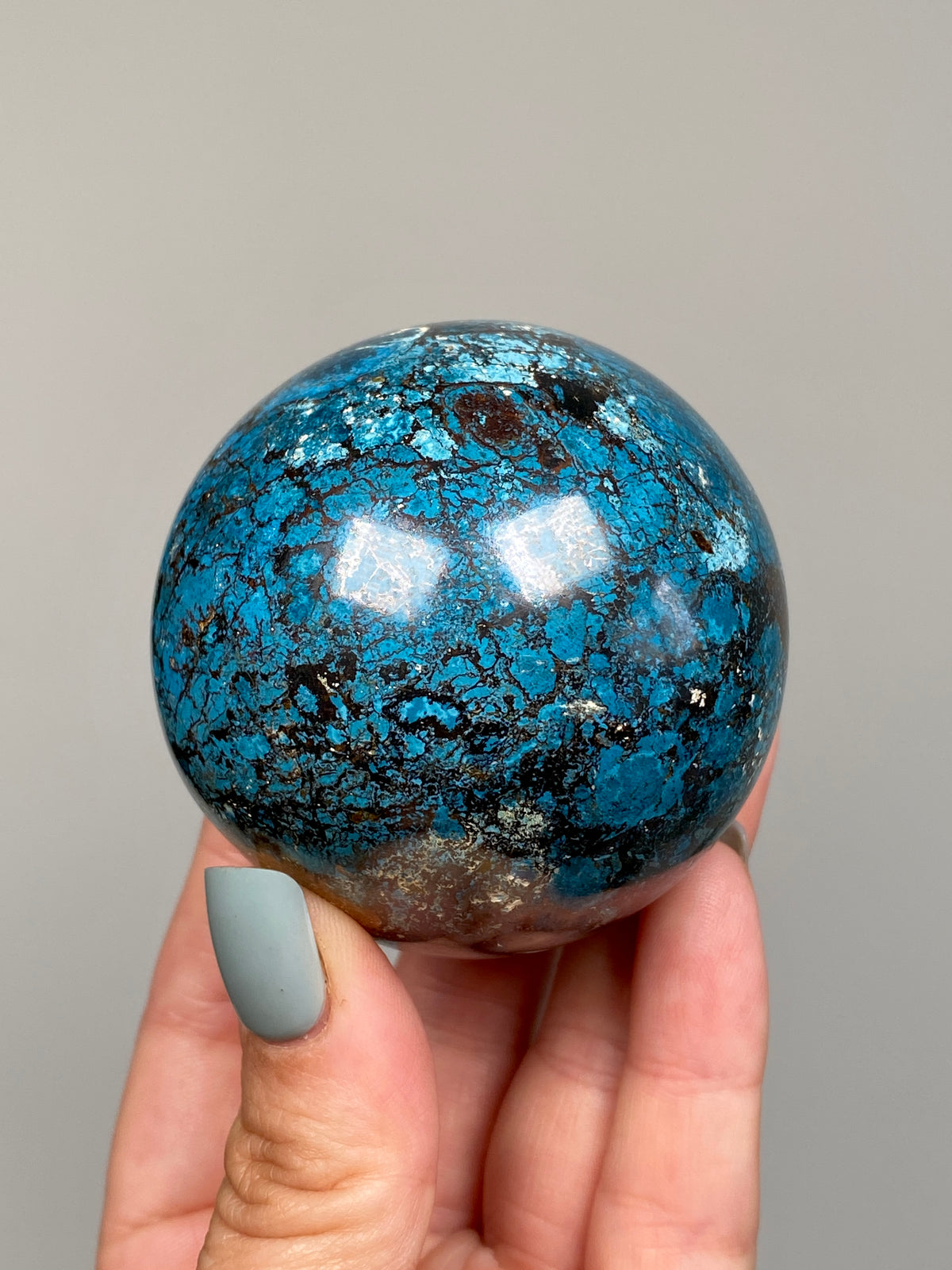 Azurite, Chrysocolla & Hematite Sphere (A)