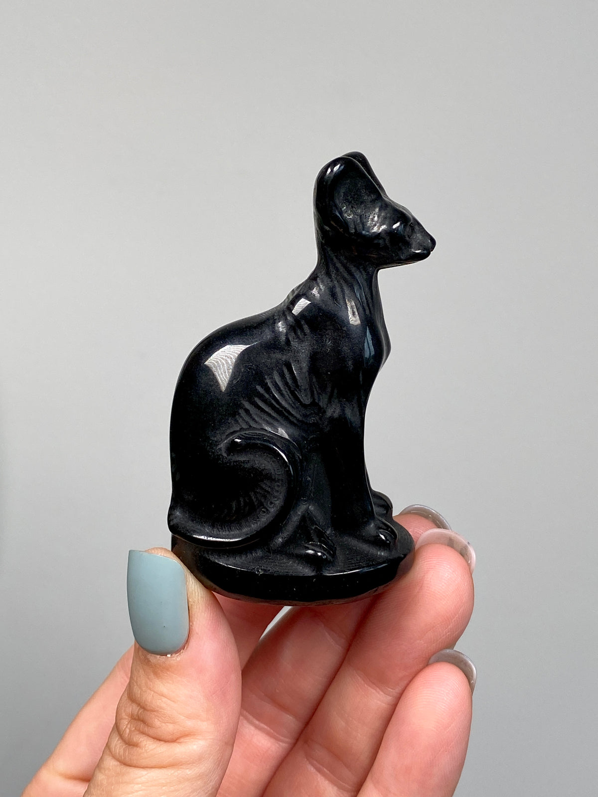 Egyptian Bastet Cat (C) | Black Obsidian