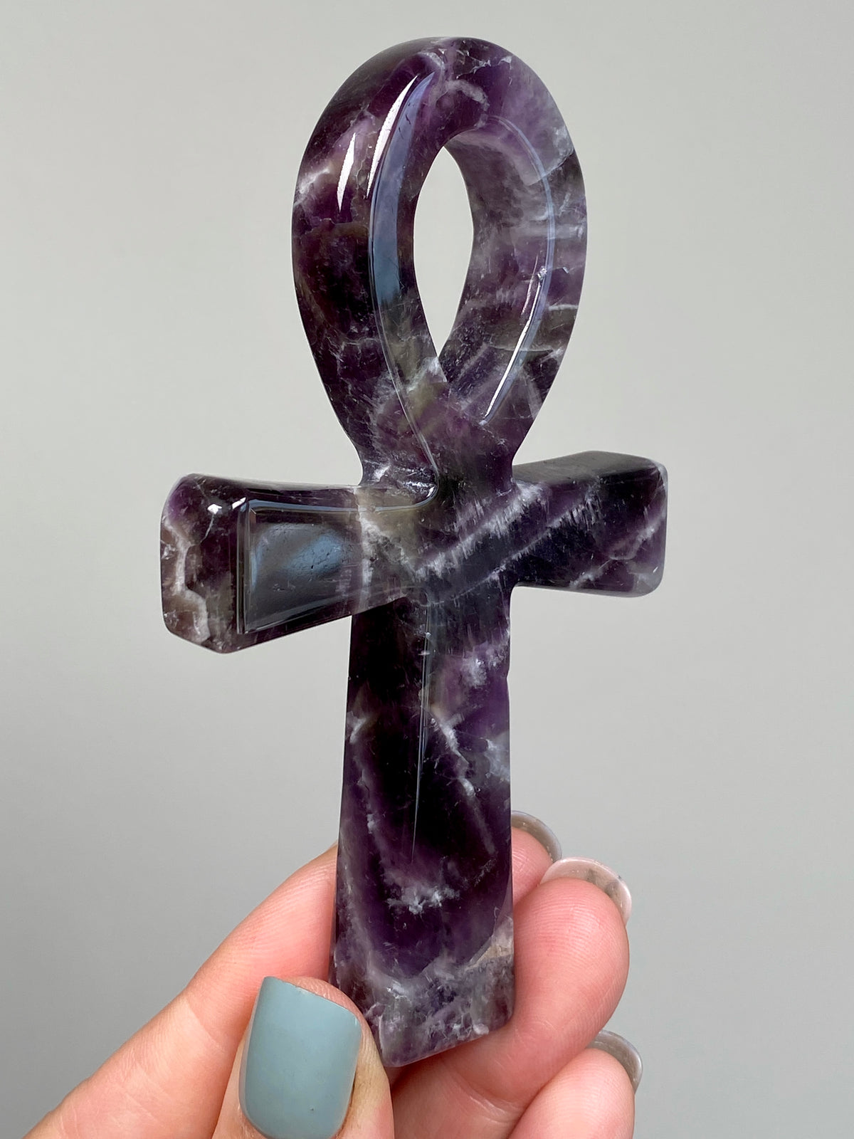 Dream Amethyst Ankh (B) | Chevron Amethyst