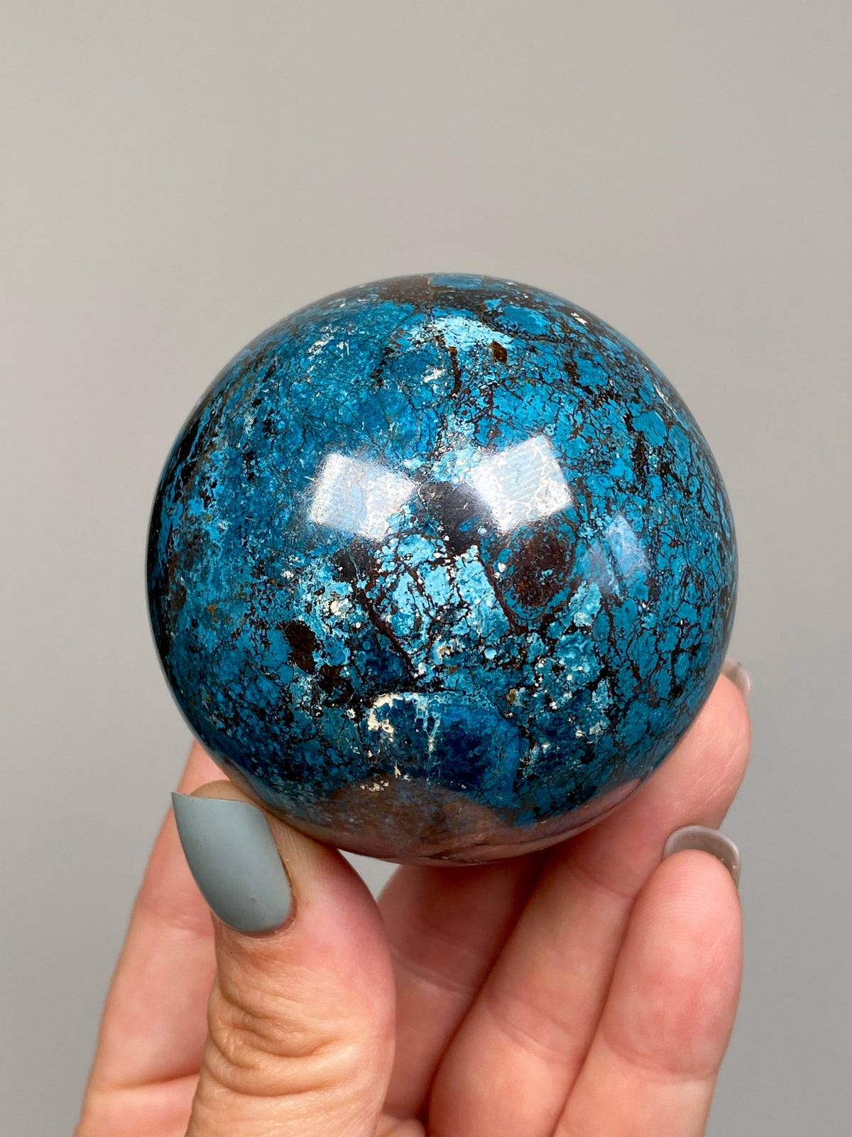 Azurite, Chrysocolla & Hematite Sphere (A)