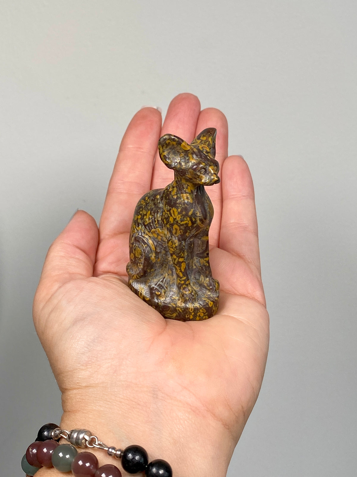 Egyptian Bastet Cat (E) | Ajooba Jasper | Fruit Jasper