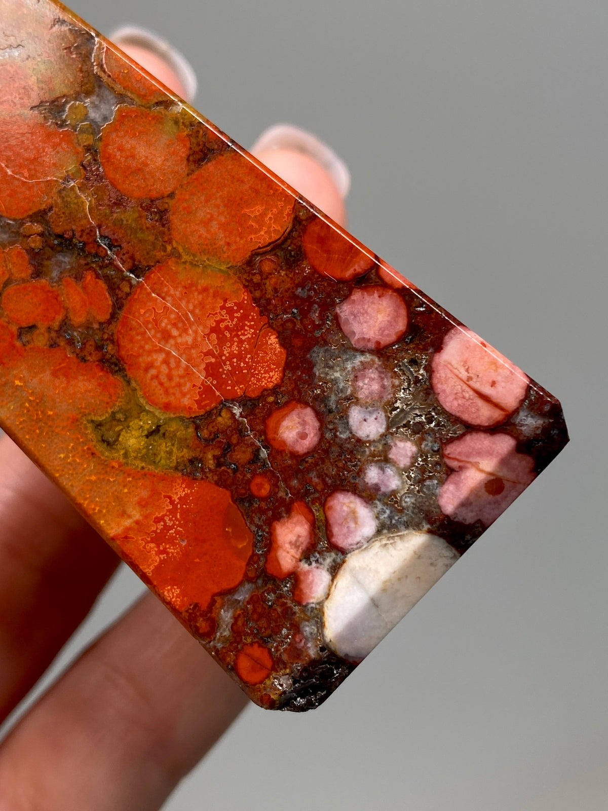 Red King Cobra Jasper Tower (B) | Red, Yellow & Pink Cobra Jasper Obelisk with Quartz