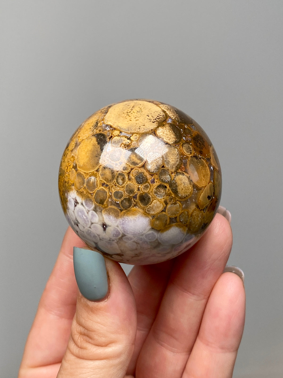 King Cobra Jasper Sphere (B) | Pastel Cream, Yellow & Lilac Cobra Jasper Ball