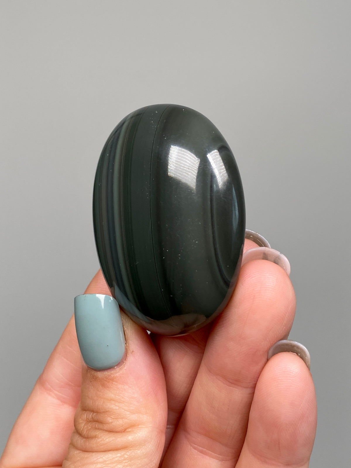Platinum Obsidian Palm Stone (E)