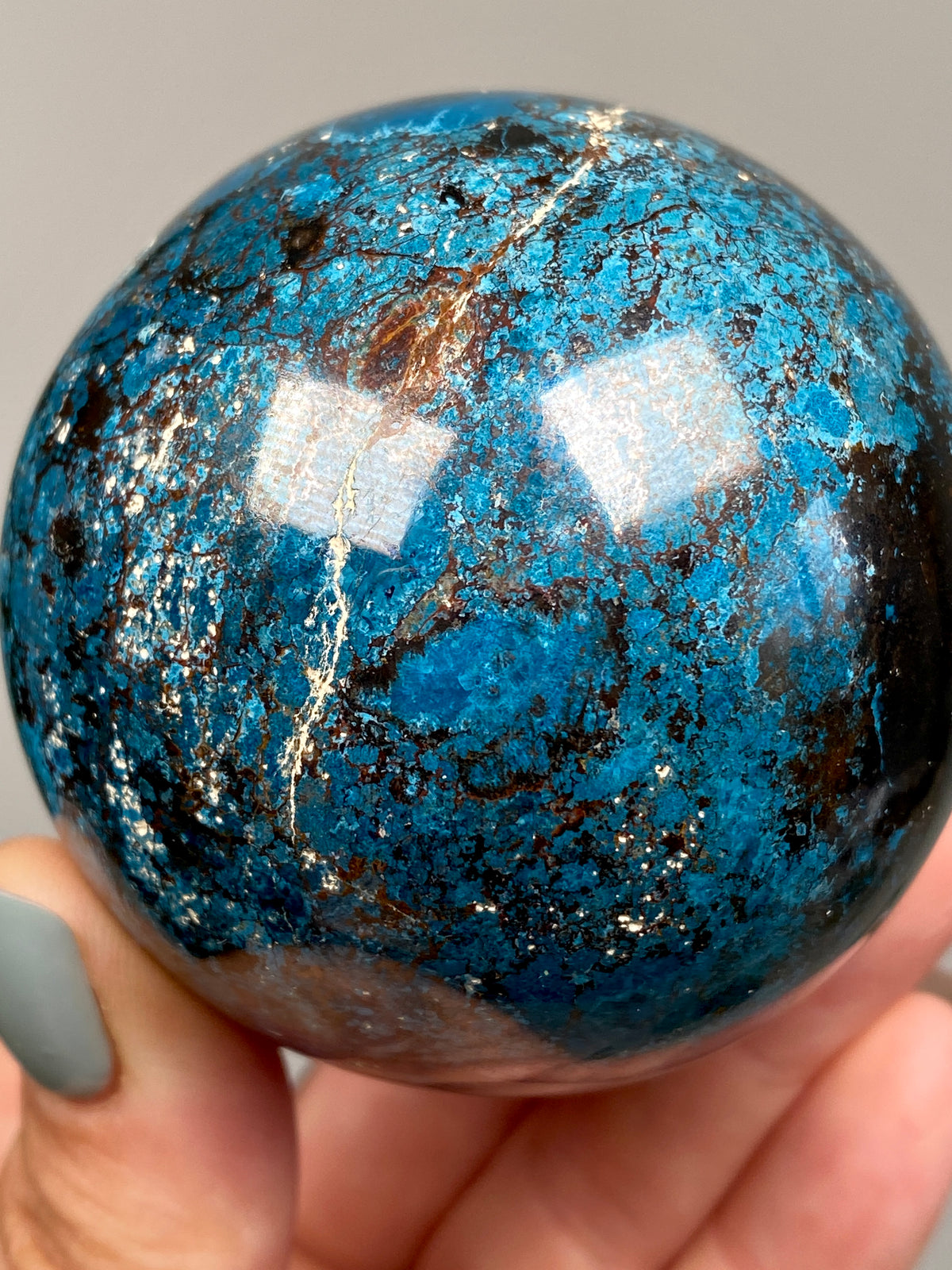 Azurite, Chrysocolla & Hematite Sphere (A)