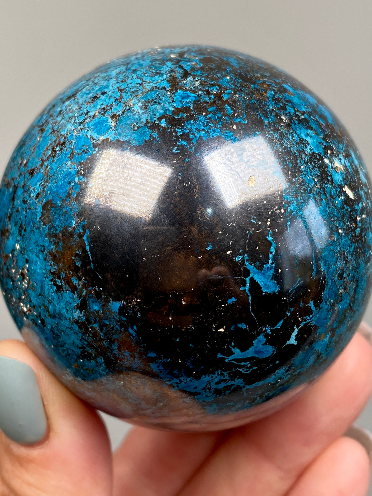 Azurite, Chrysocolla & Hematite Sphere (A)