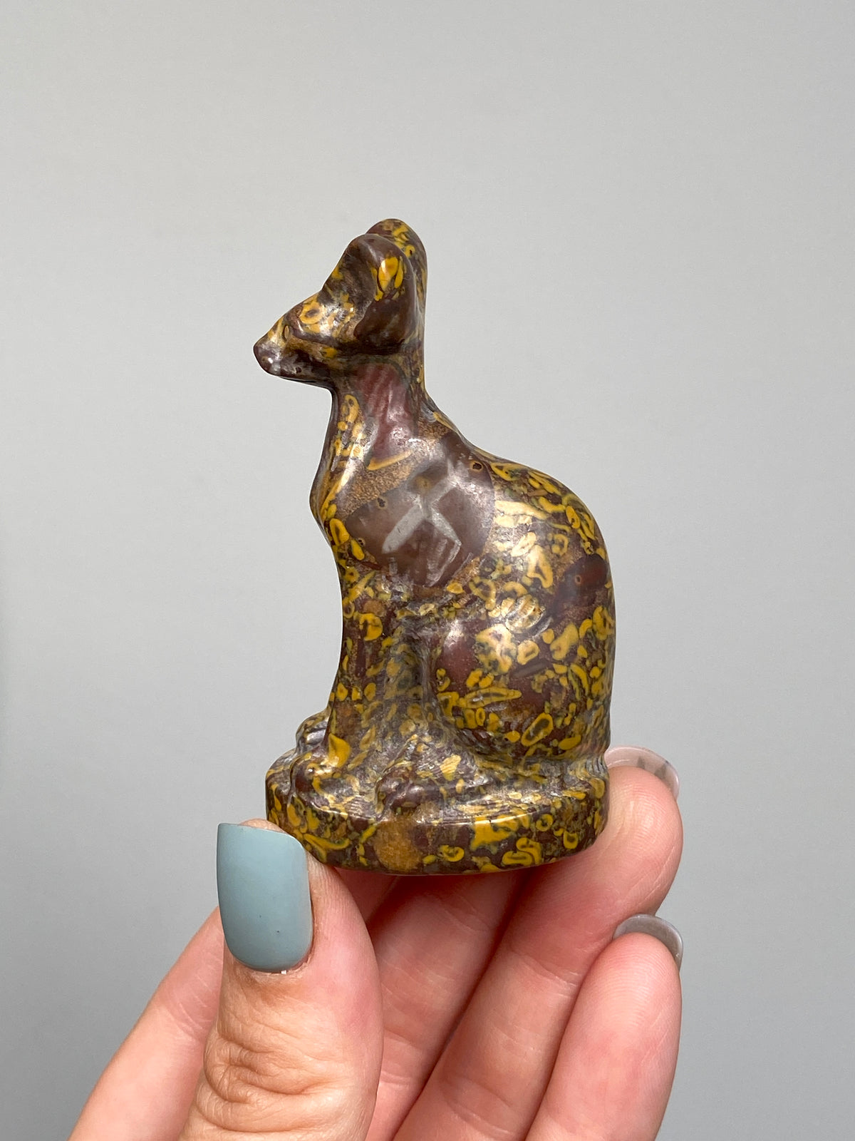 Egyptian Bastet Cat (E) | Ajooba Jasper | Fruit Jasper