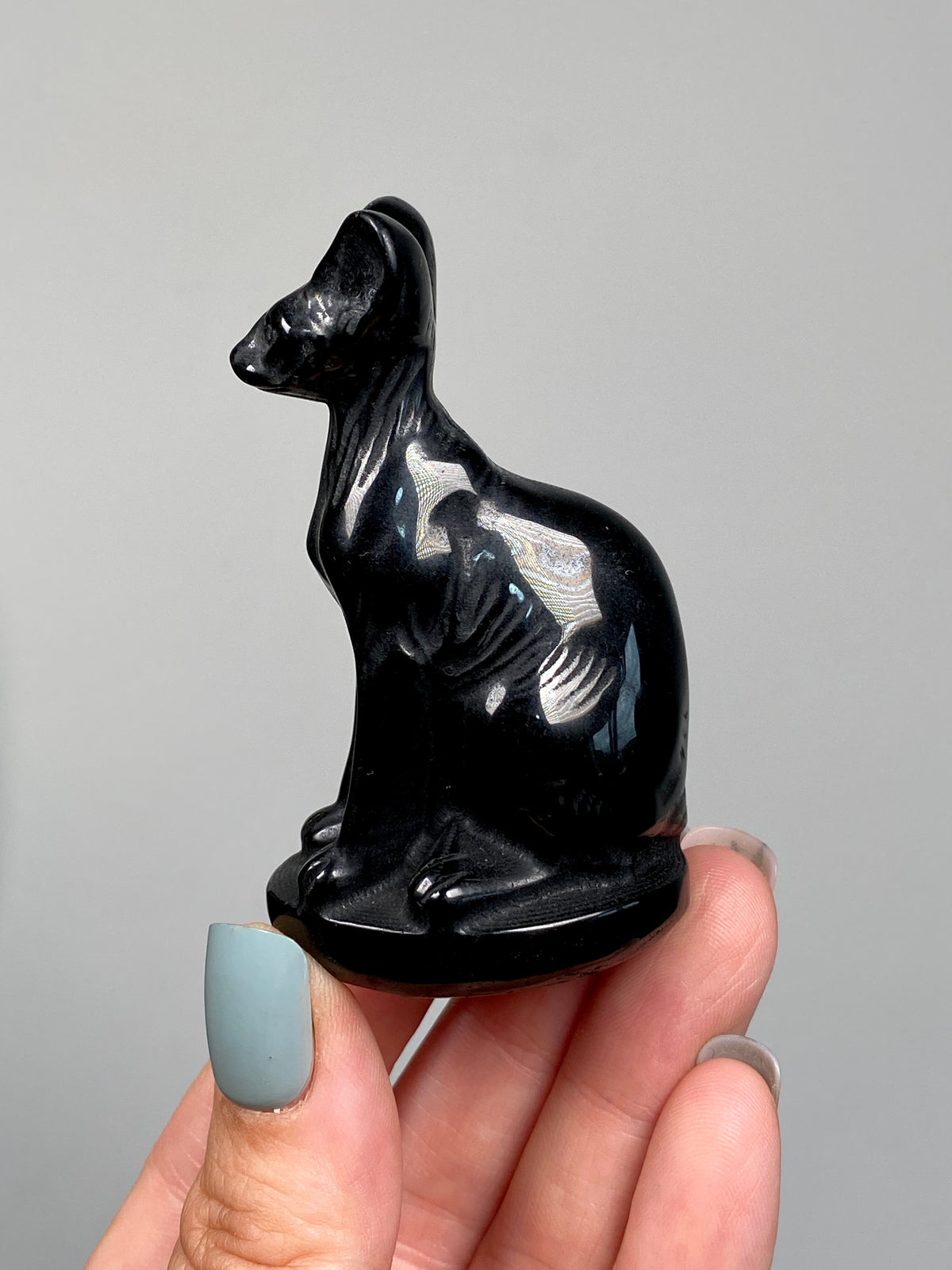 Egyptian Bastet Cat (C) | Black Obsidian
